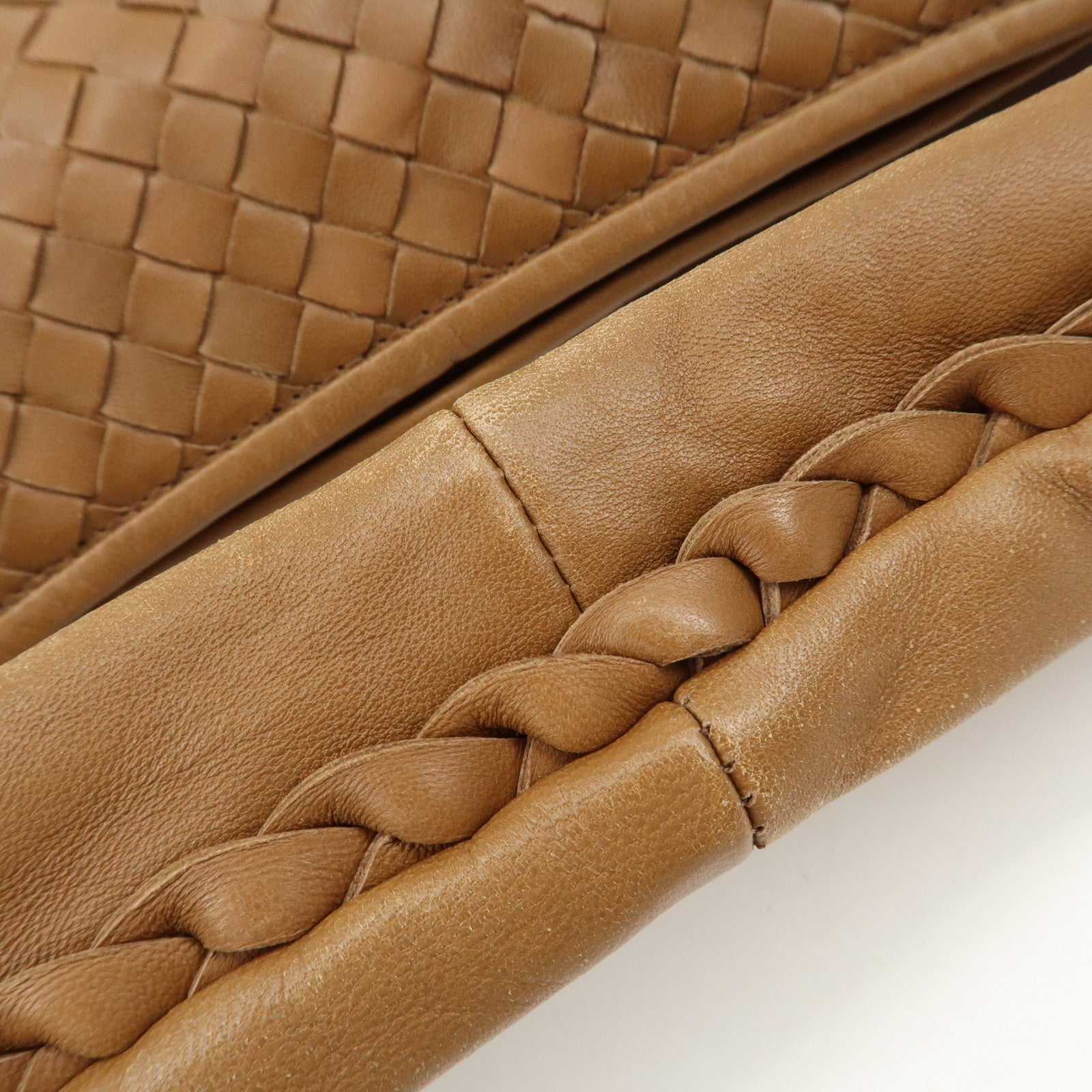 BOTTEGA VENETA Hobo Intrecciato Leather Shoulder Bag Brown 115653 Used