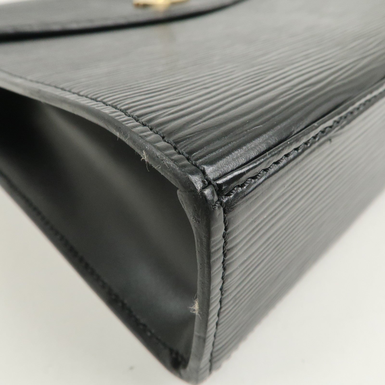 Louis Vuitton Epi Leather Malesherbes Hand Bag Black M523 72 Used