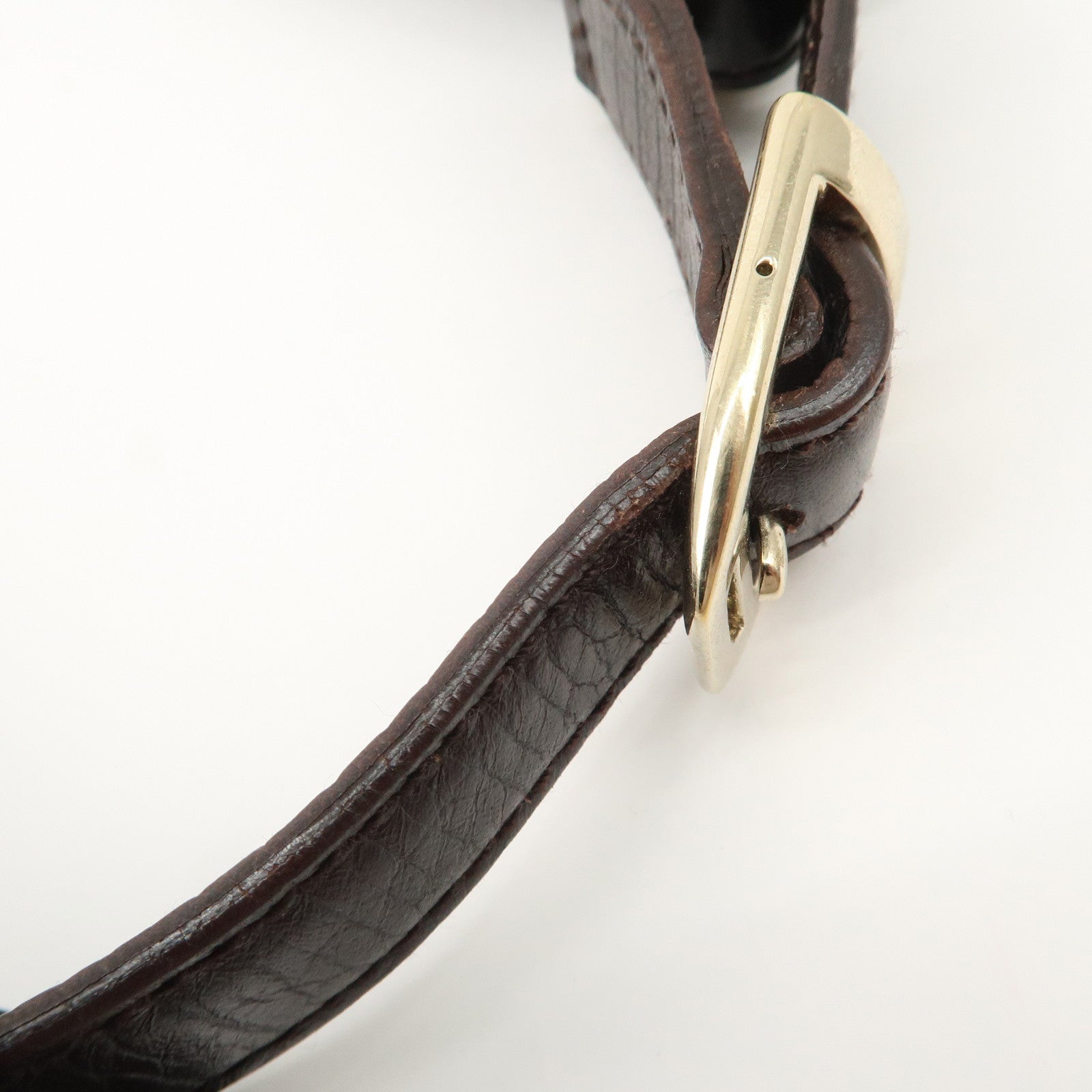 GUCCI Horsebit Sherry GG Canvas Leather Shoulder Bag Beige 137288 Used