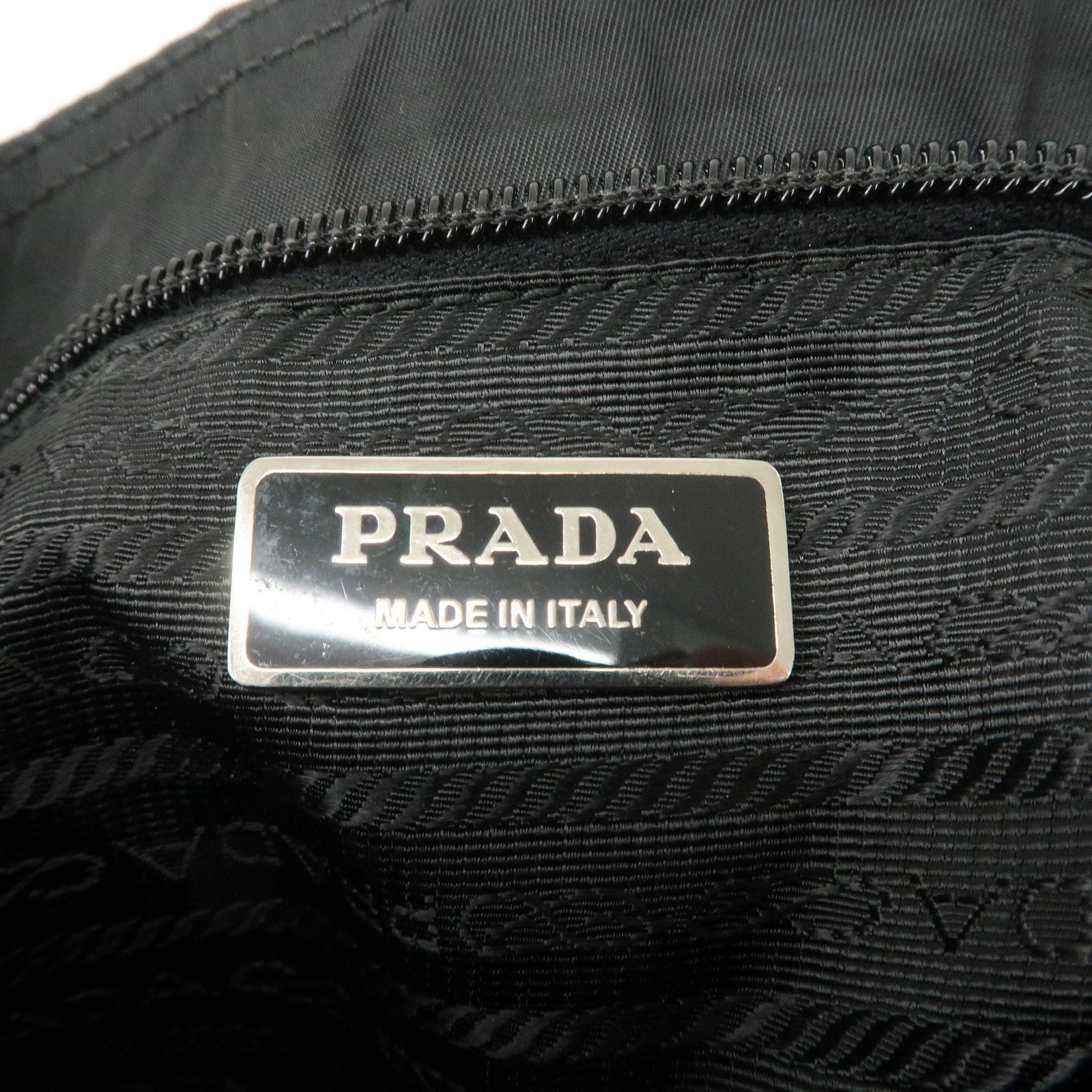 PRADA Triangle Logo Nylon Shoulder Bag Crossbody Bag Black Used