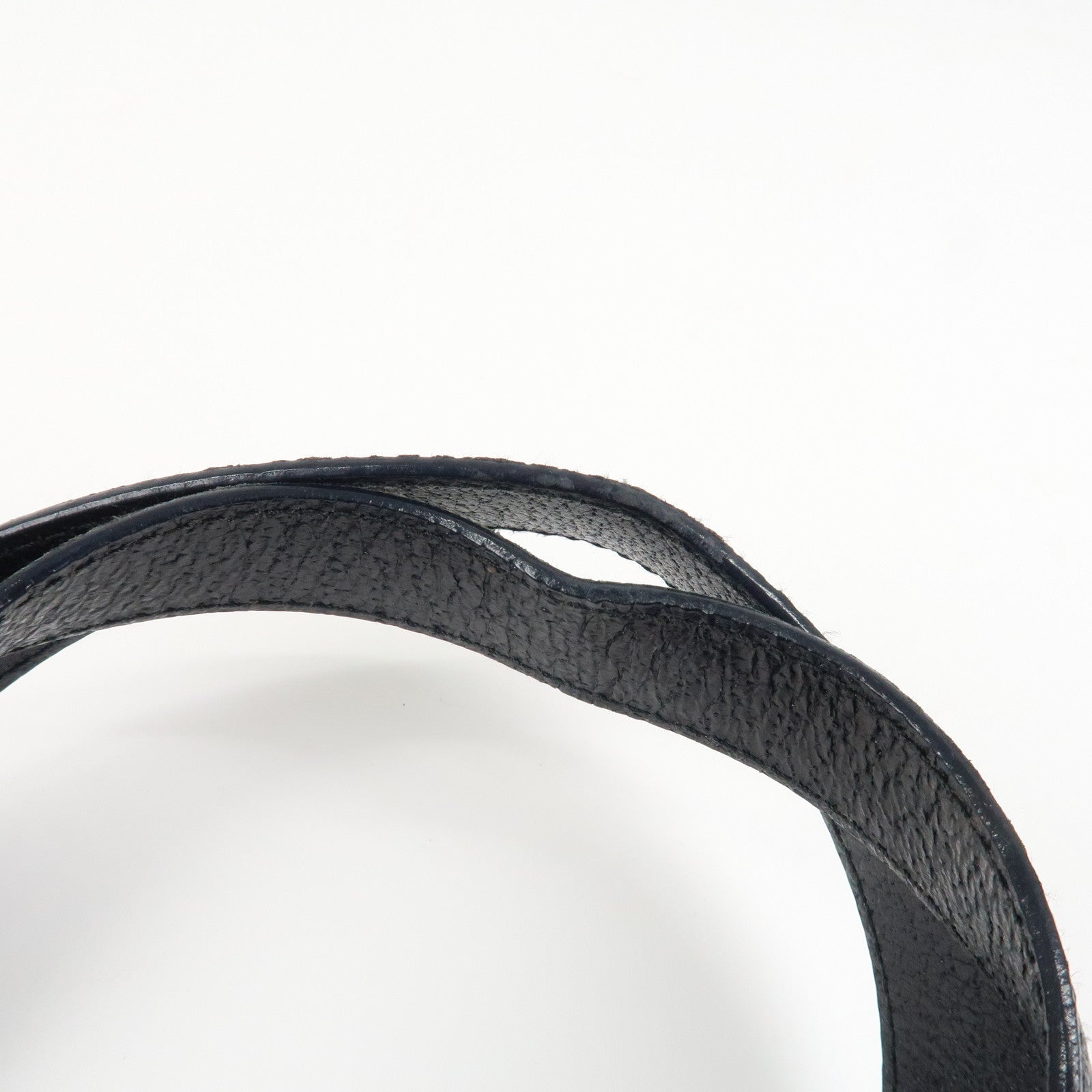 BVLGARI Logo Mania Canvas Leather Tote Bag Hand Bag Black Silver HDW Used