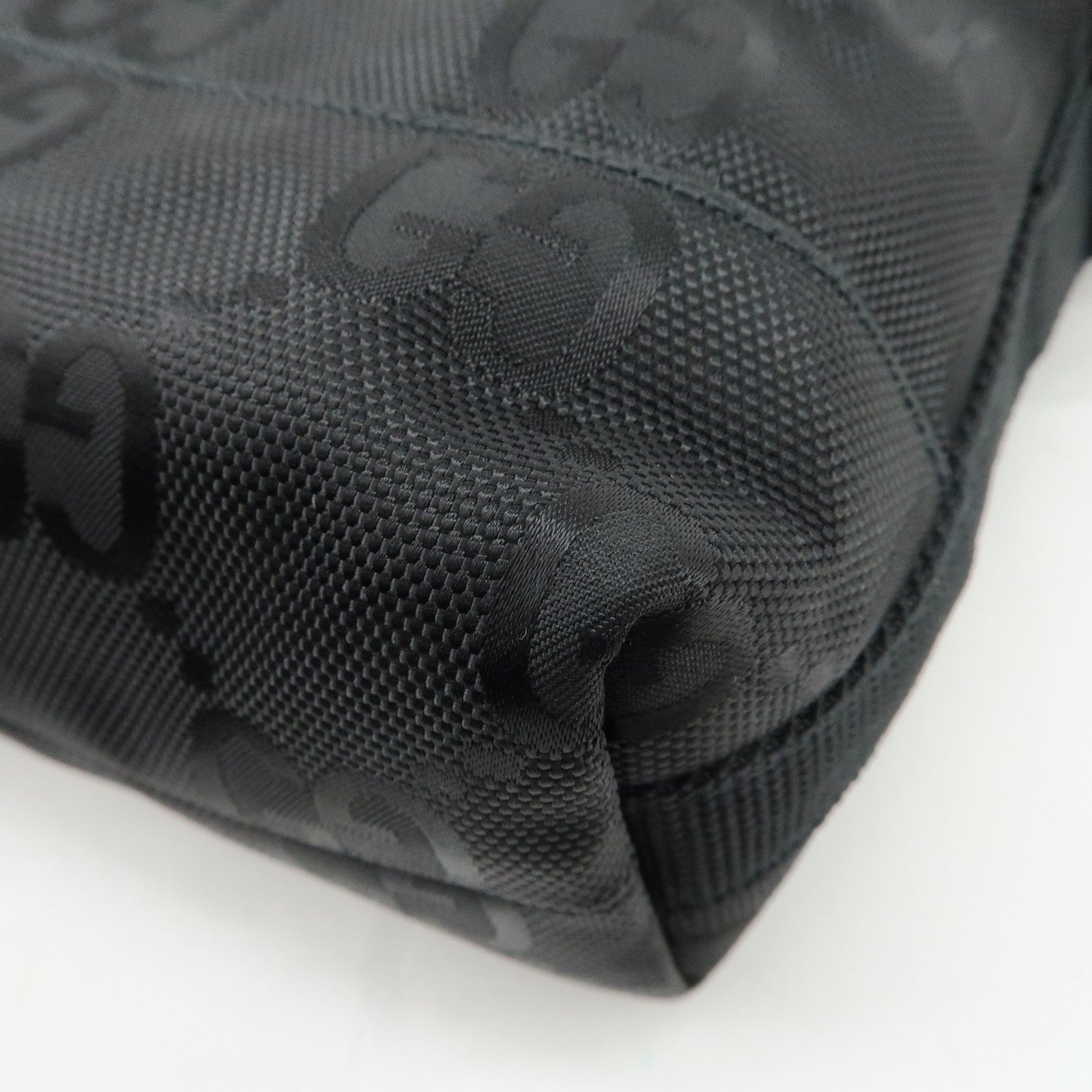 GUCCI Off The Grid GG Nylon Leather Shoulder Crossbody Bag Black Used