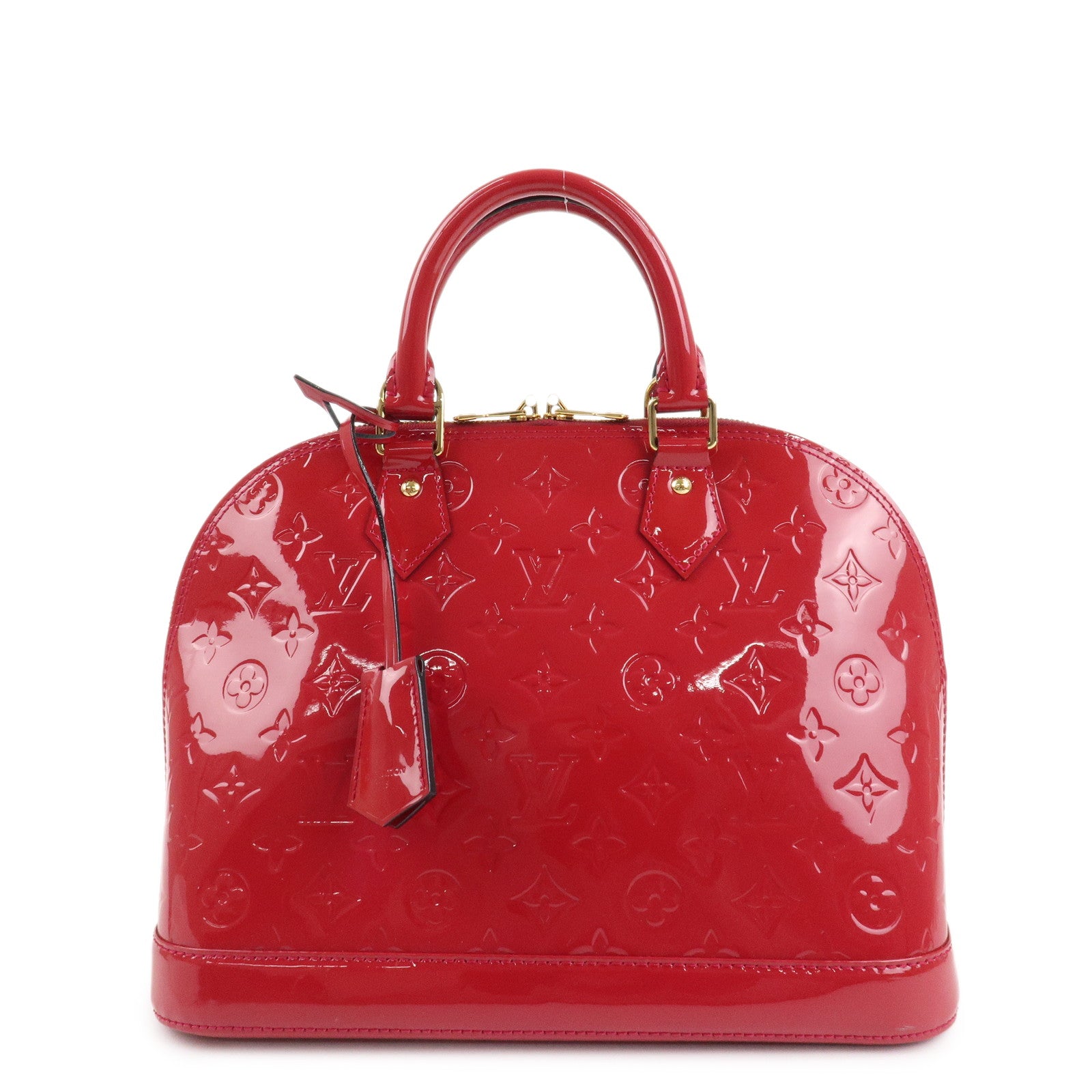 Louis Vuitton Monogram Vernis Alma PM Hand Bag Red M91693 Used