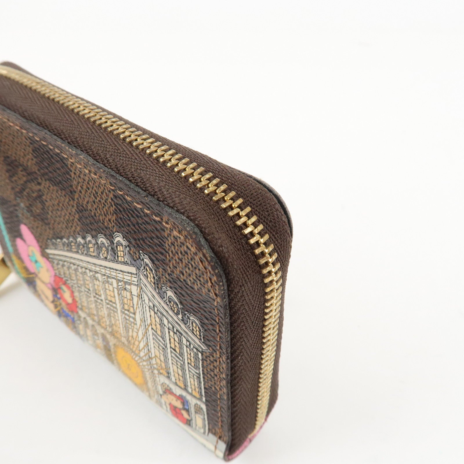 Louis Vuitton Damier Zippy Coin Purse Vivienne Brown N63552 Used