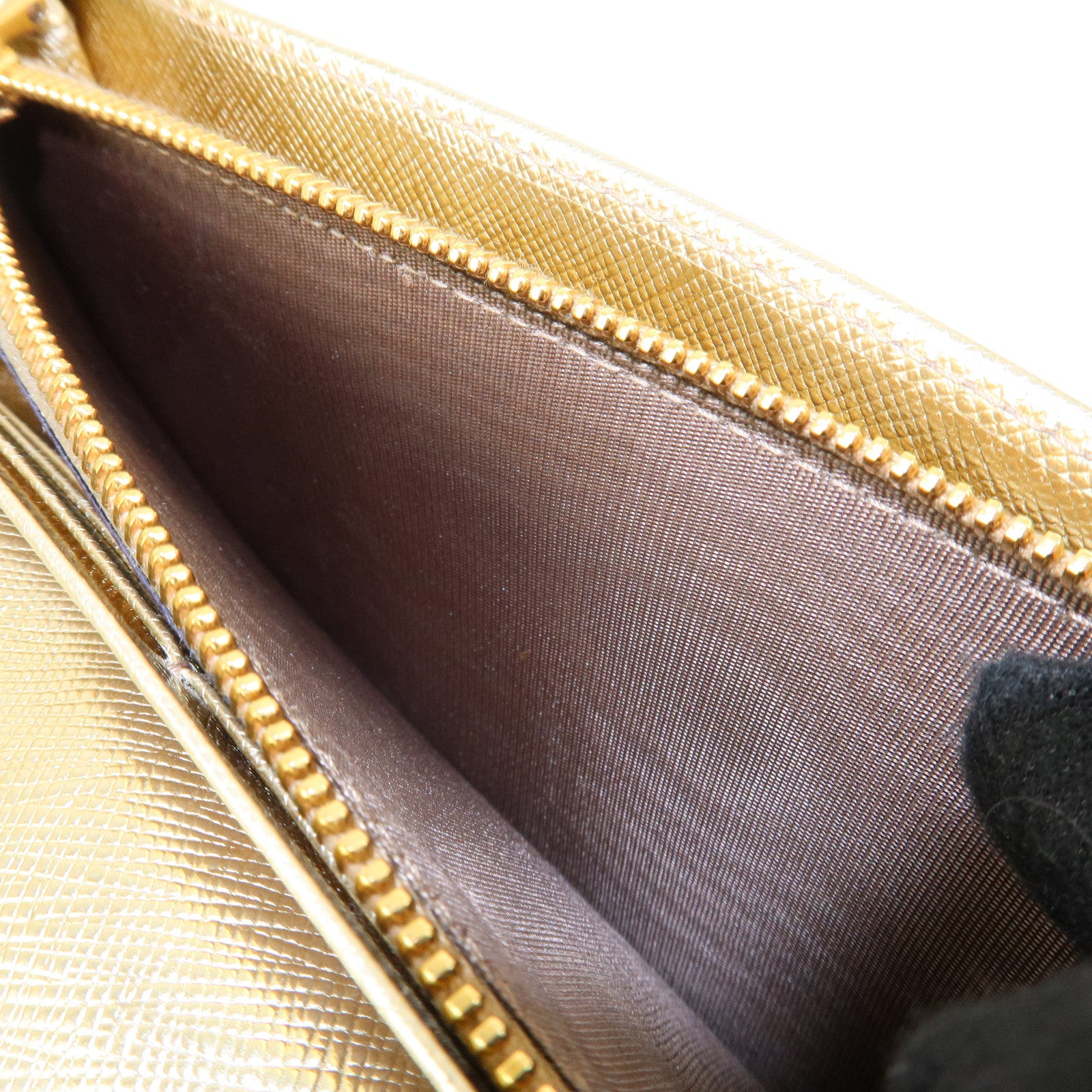 PRADA Set of 2 Saffiano Leather Bi-fold Long Wallet Glower Motif Used