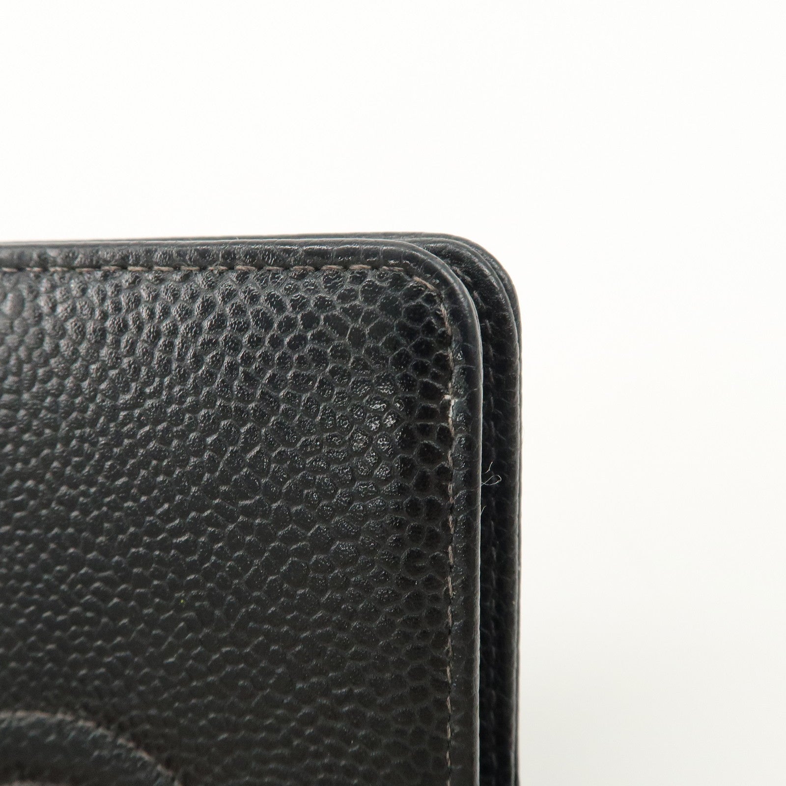 CHANEL Caviar Skin COCO Mark Planner Cover Black Used