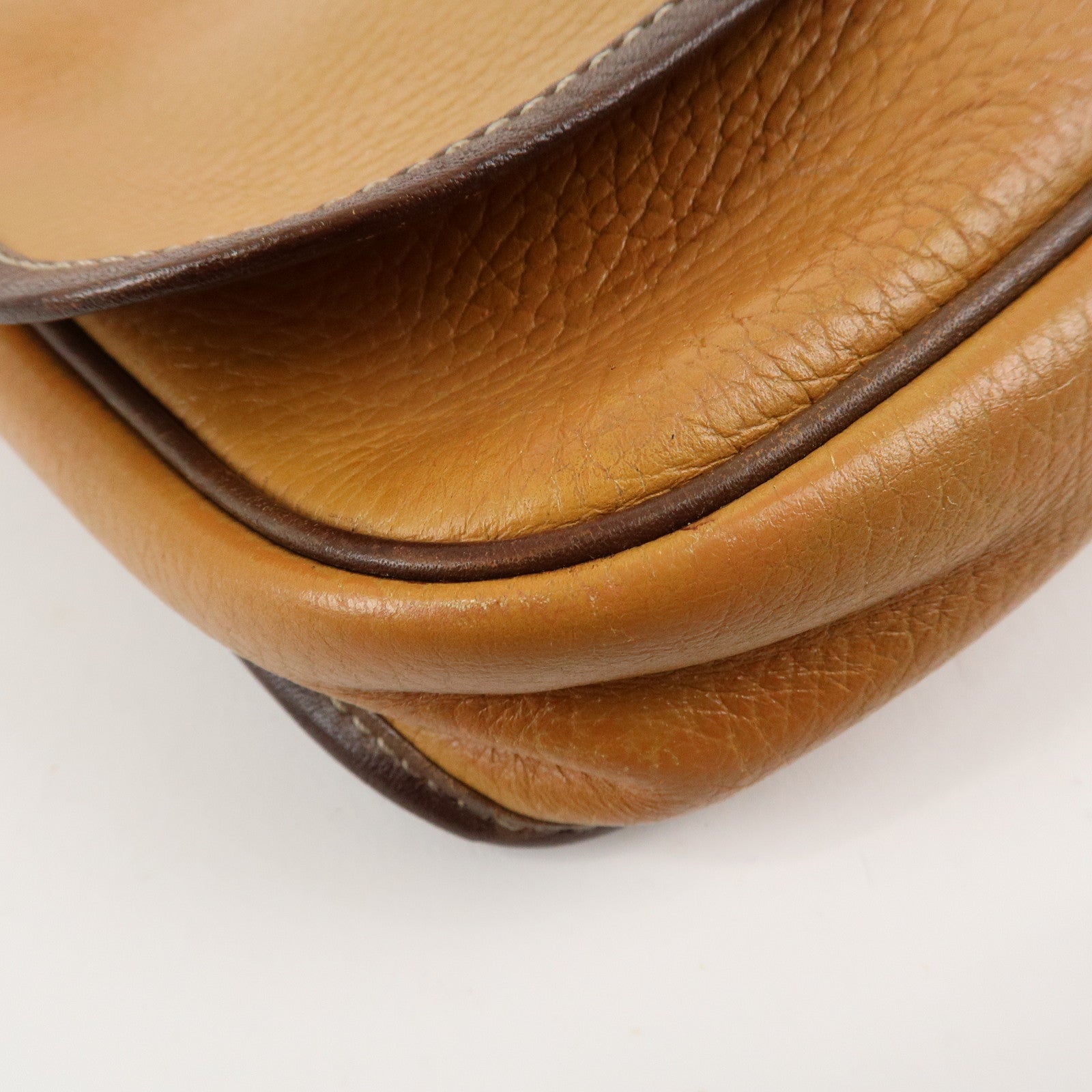 LOEWE Anagram Leather Shoulder Bag Brown Used