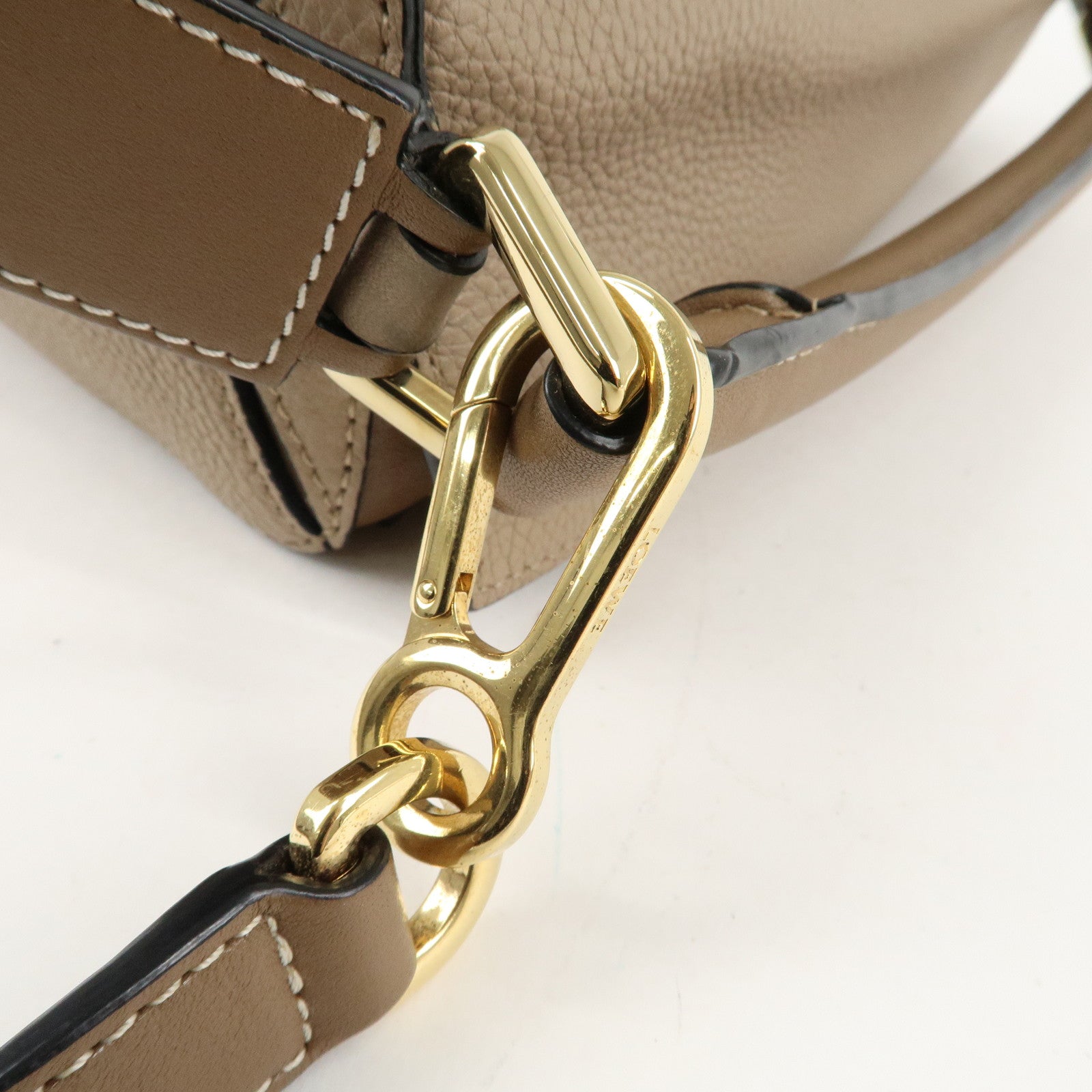 LOEWE Leather Puzzle Bag Small 2Way Bag Hand Bag Beige Used