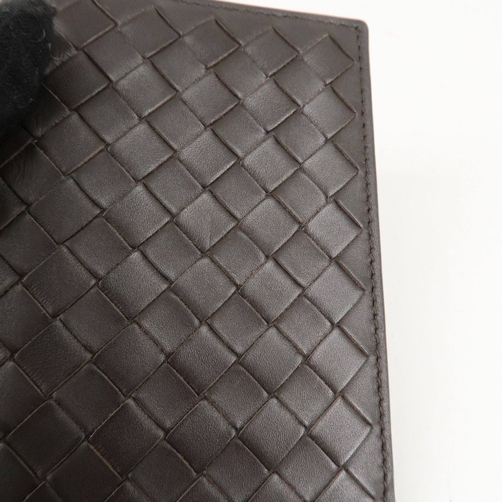 BOTTEGA VENETA Intrecciato Leather Card Case Brown 120701 V4651 Used