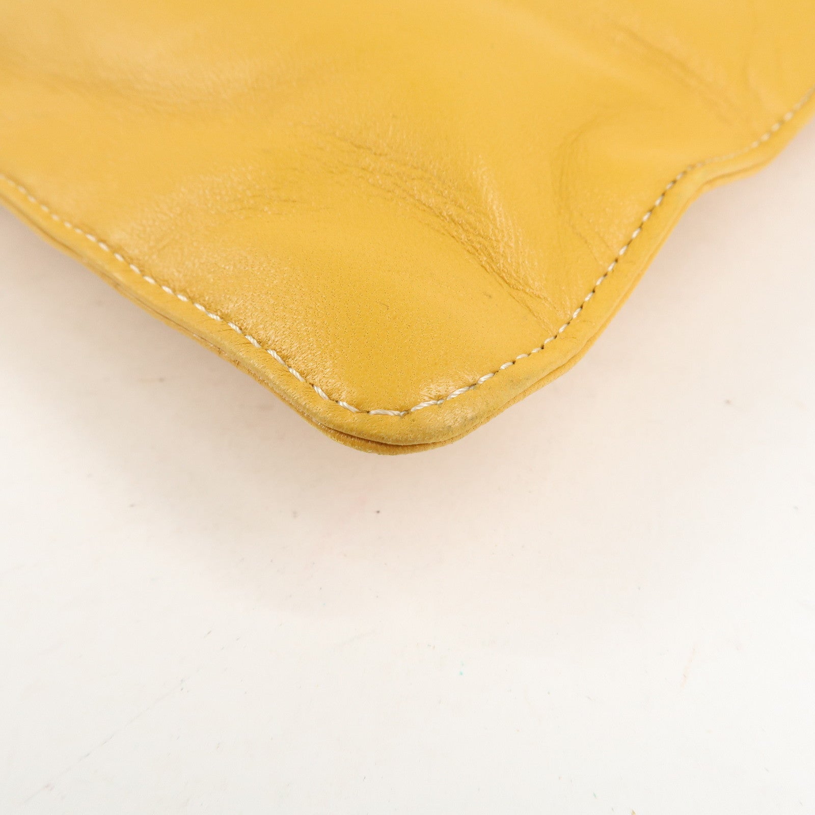 LOEWE Anagram Nappa Aire Leather Tote Bag Shoulder Bag Yellow Used