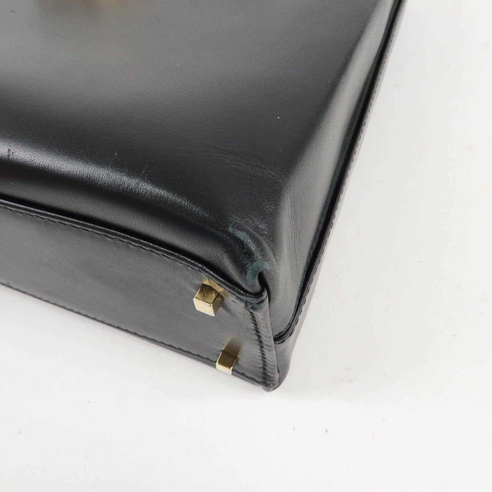 Ferragamo Leather Gancini 2Way Hand Shoulder Bag Black AT210536 Used