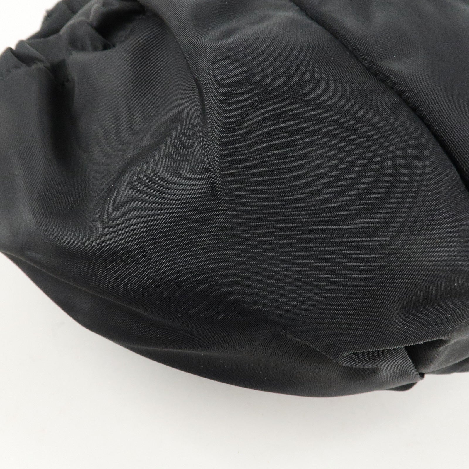 Ferragamo Nylon Patent Leather Shoulder Bag Hand Bag Black Used