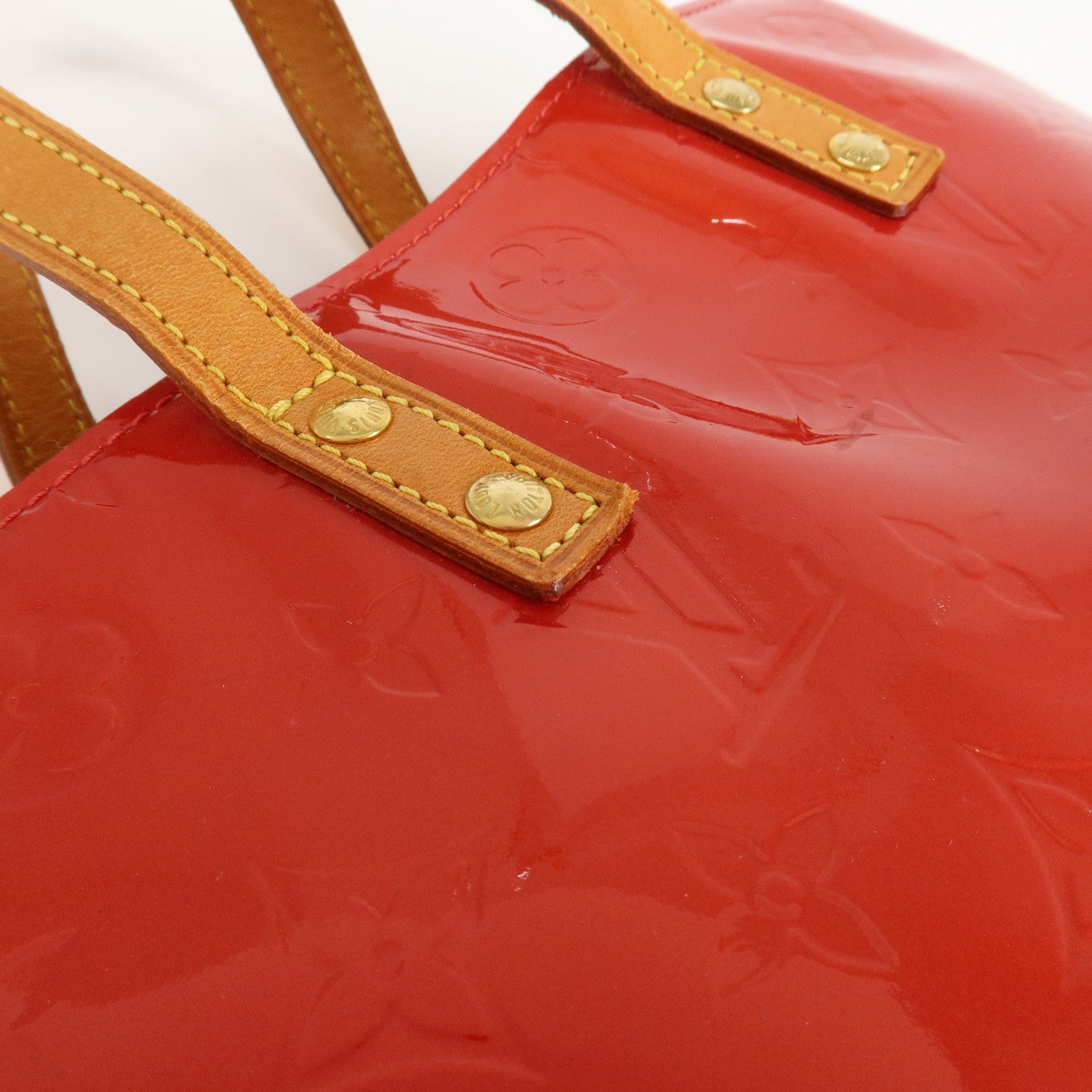 Louis Vuitton Monogram Vernis Lead PM Hand Bag M91088 Rouge Used
