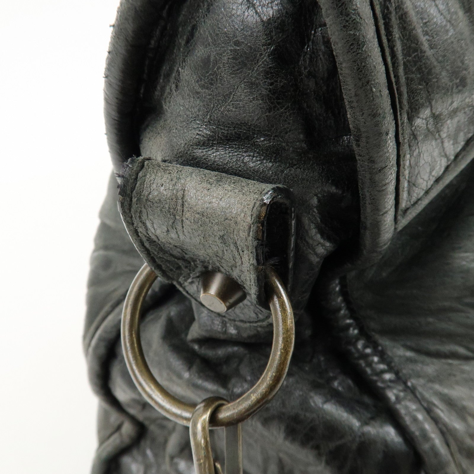 BALENCIAGA The City Leather 2Way Bag Hand Bag Black 115748 Used