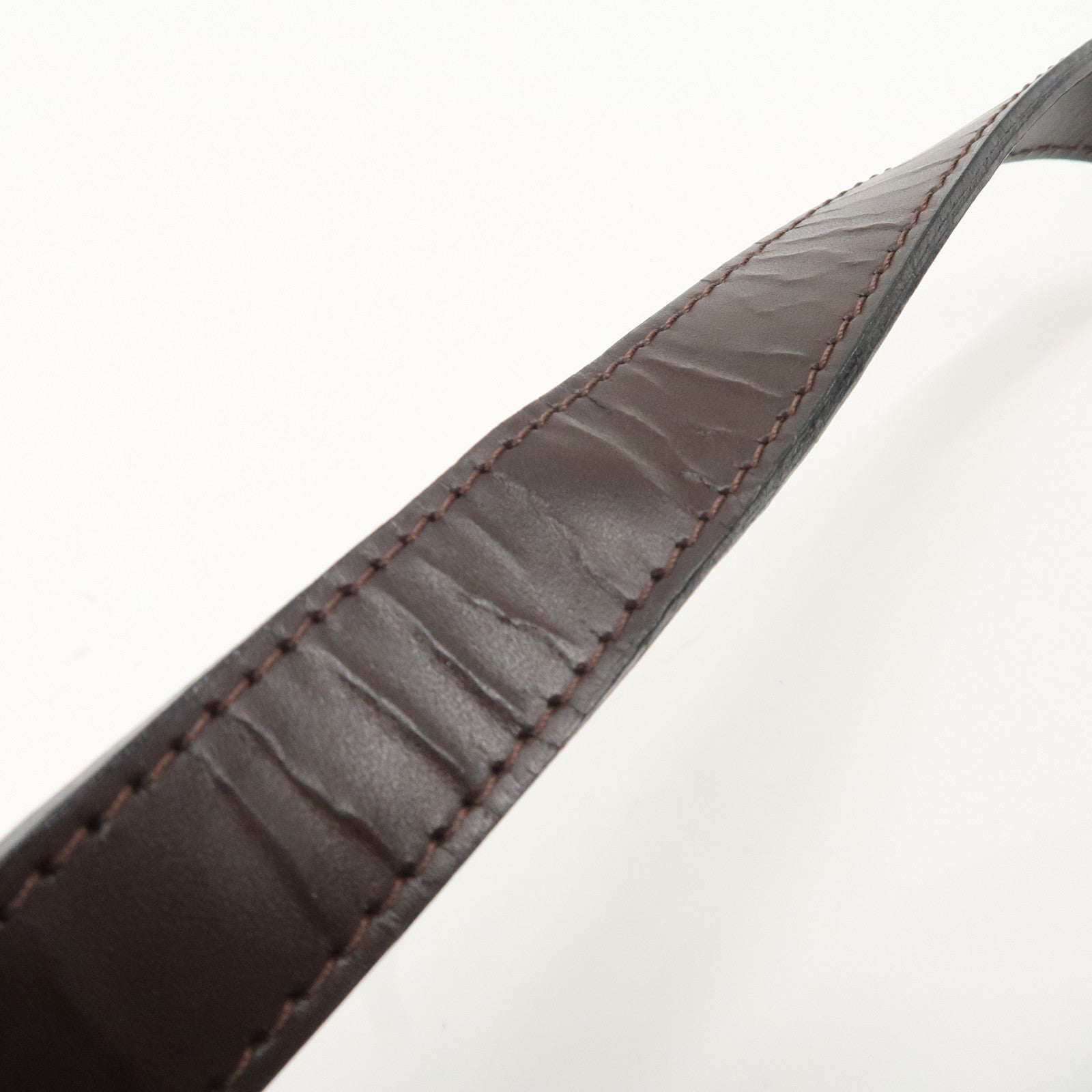 FENDI Zucca Canvas Leather Hand Bag Brown Black Used