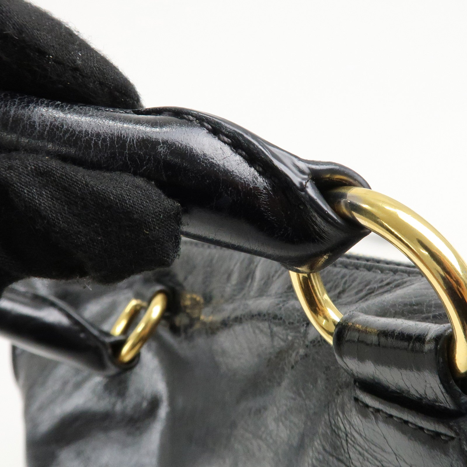 PRADA Leather 2Way Hand Bag Shoulder Bag Black BN2324 Used