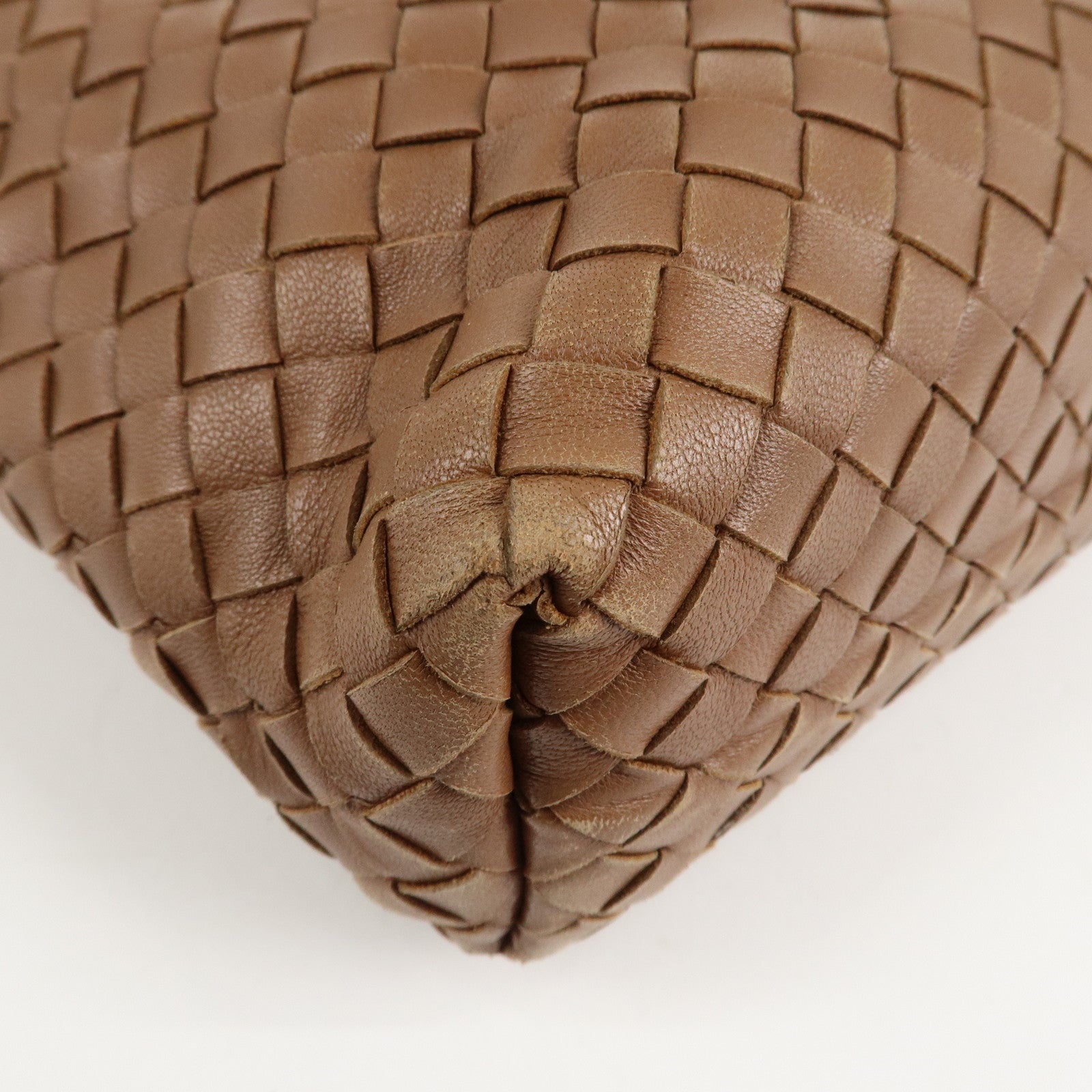BOTTEGA VENETA Intrecciato Leather Tote Bag Brown 162937 Used