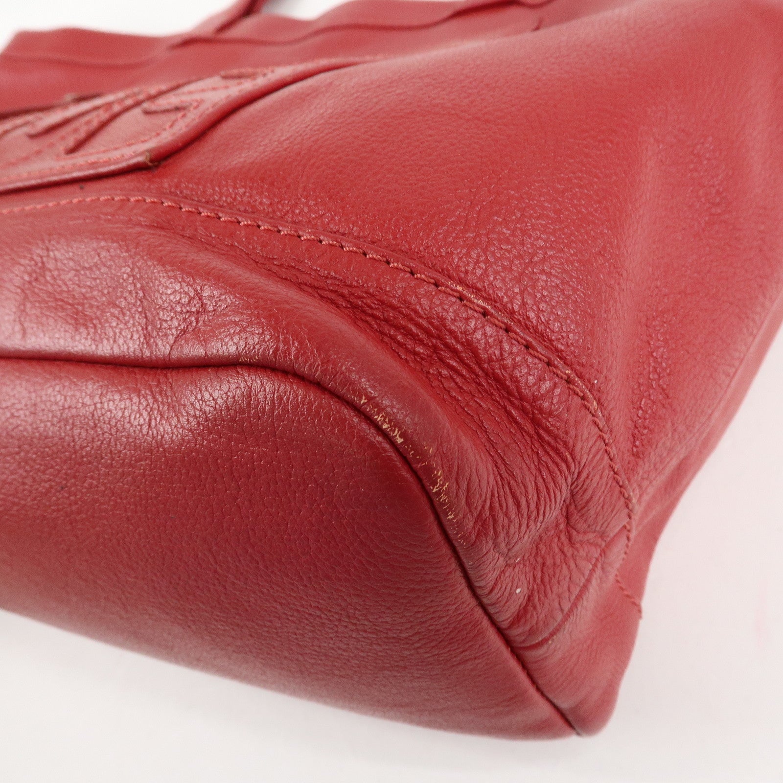 Chloe See By Chloe Leather Tote Bag Shoulder Bag Red Used