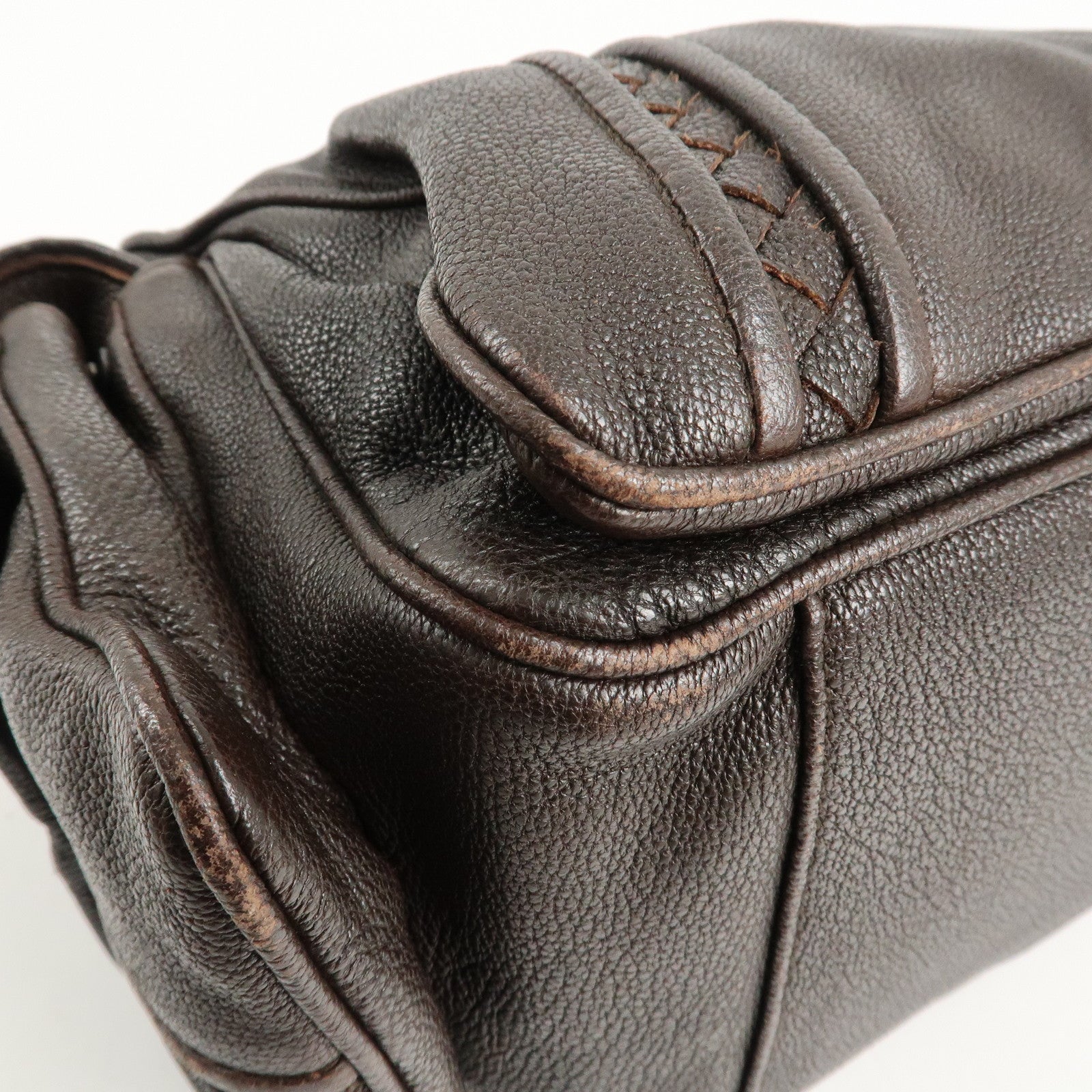 BOTTEGA VENETA Intrecciato Leather Shoulder Bag 179309 Used