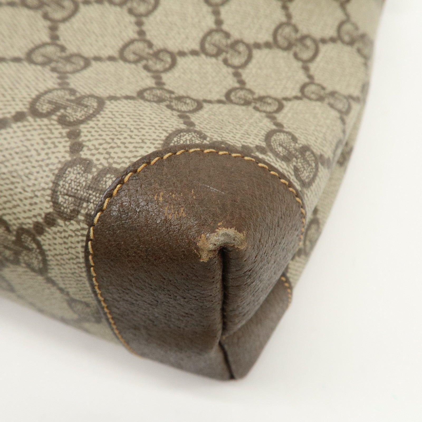 GUCCI Old Gucci GG Plus Leather Shoulder Bag 007.56.0087 Used