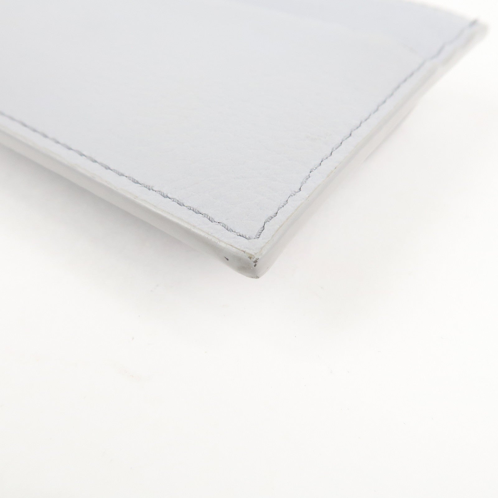 MIU MIU leather Card Case Coin Case Light Gray 5MC081 Used