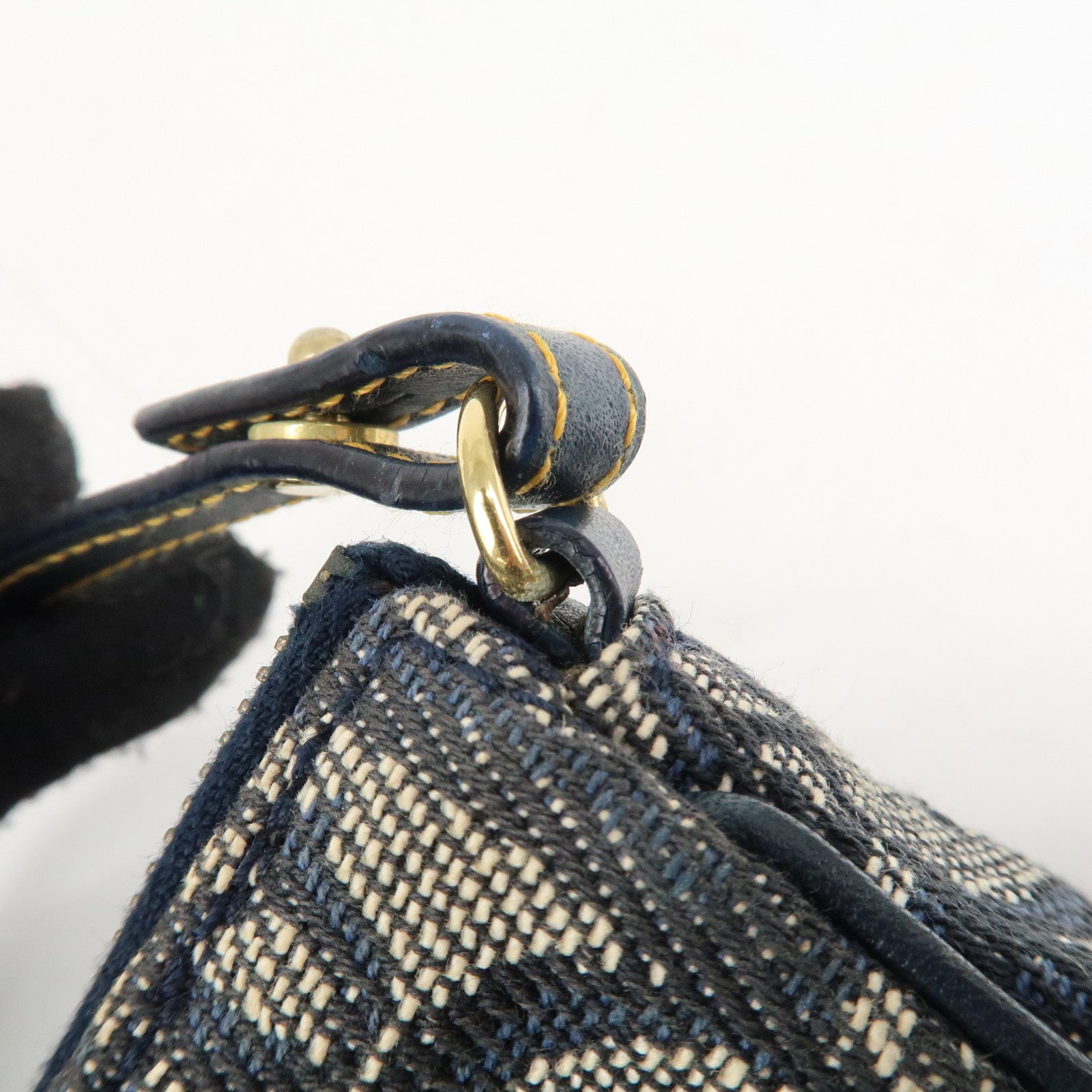 Christian Dior Trotter Canvas Leather Mini Saddle Pouch Hand Bag Used