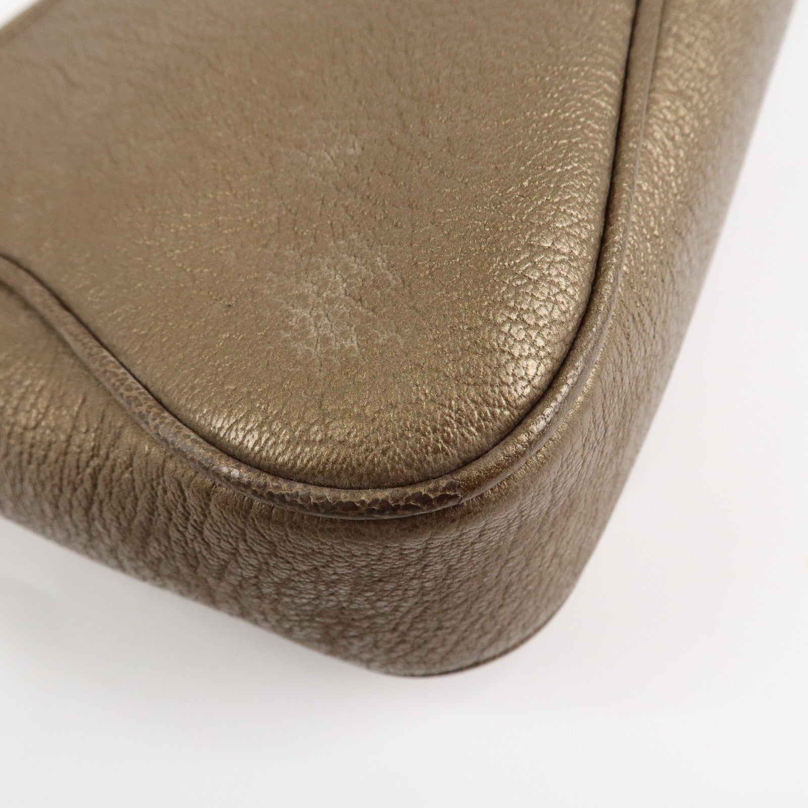 Ferragamo Leather Shoulder Bag Brown AU-21-0734 Used