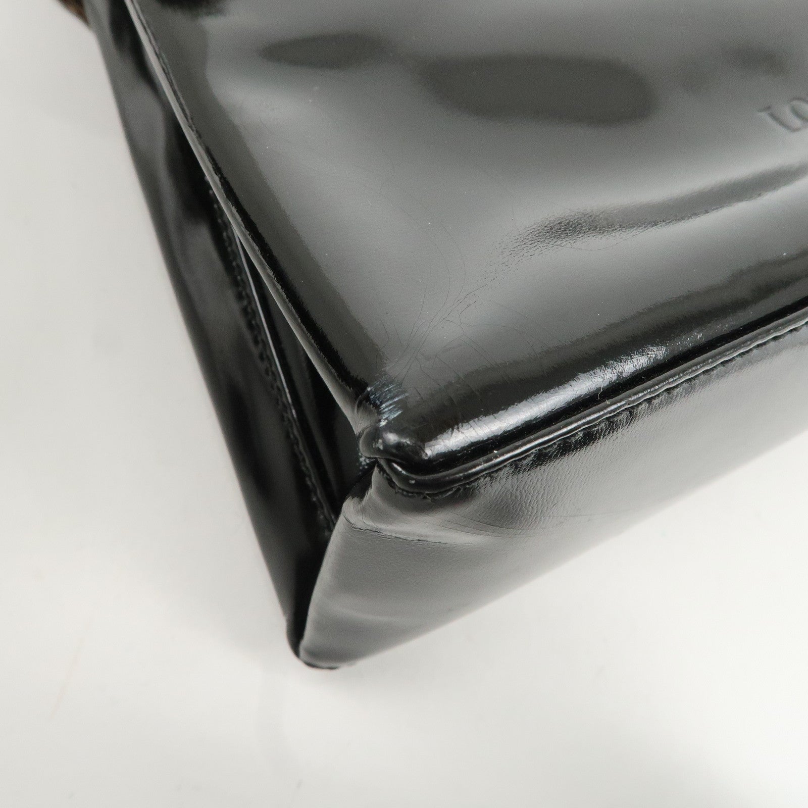 LOEWE Velazquez Patent Leather Coating Suede 2Way Bag Used