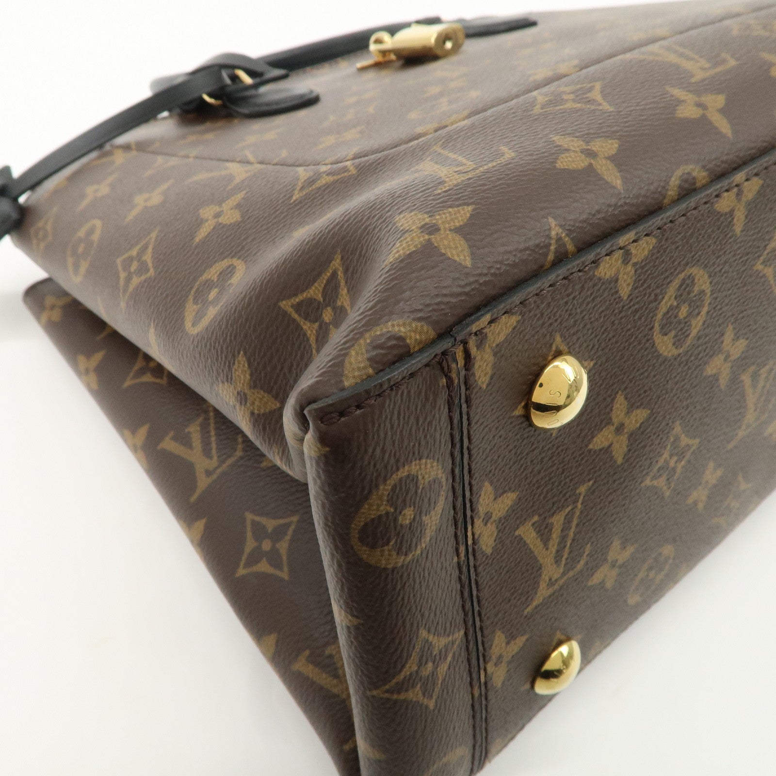 Louis Vuitton Monogram Flower Tote 2Way Hand Bag Noir M43550 Used