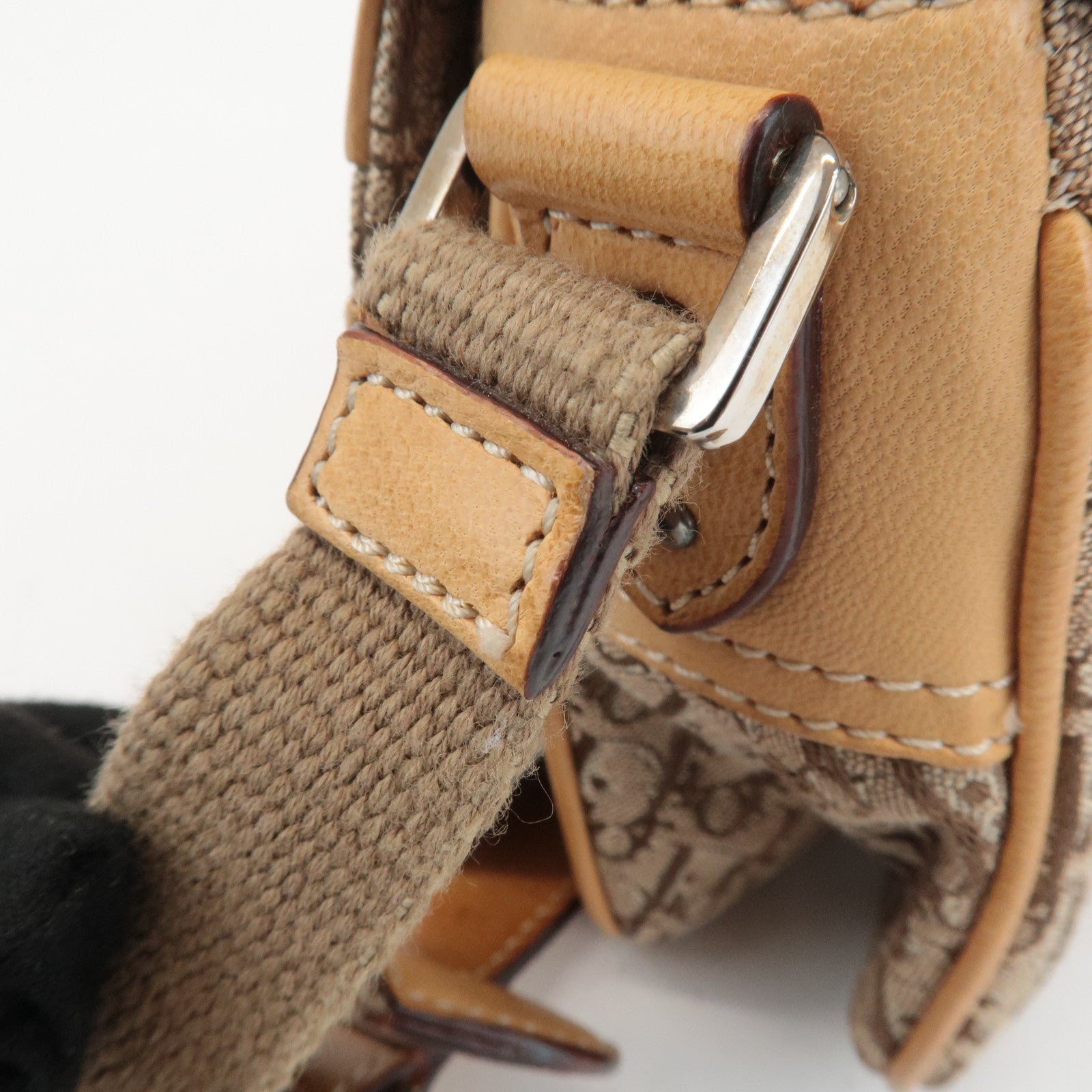 Christian Dior Street Chic Trotter Canvas Leather Shoulder Bag Used