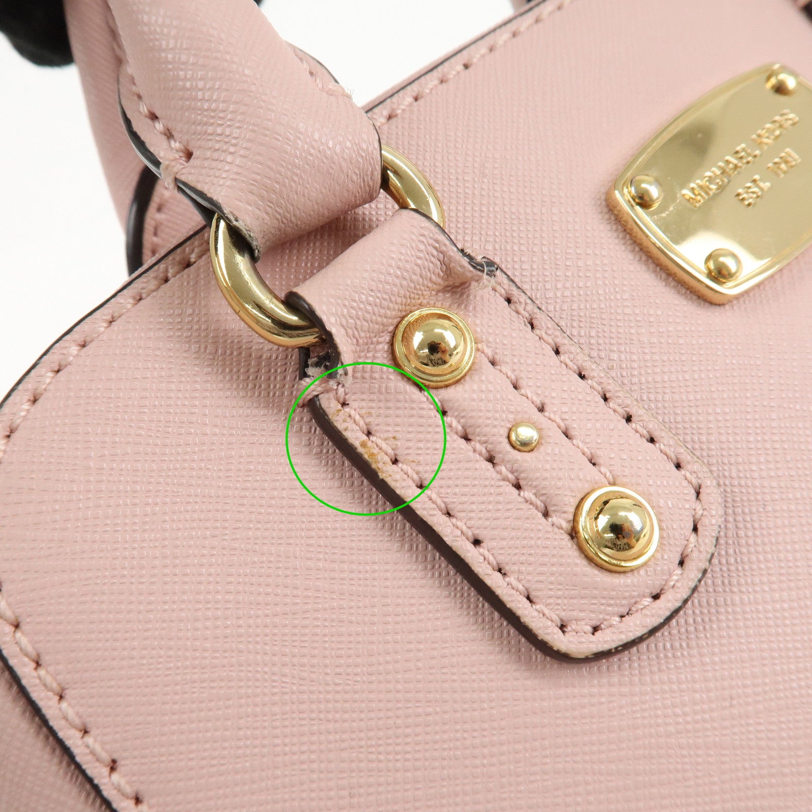 MICHAEL KORS Logo Leather 2way Hand Bag Shoulder Bag Pink Used