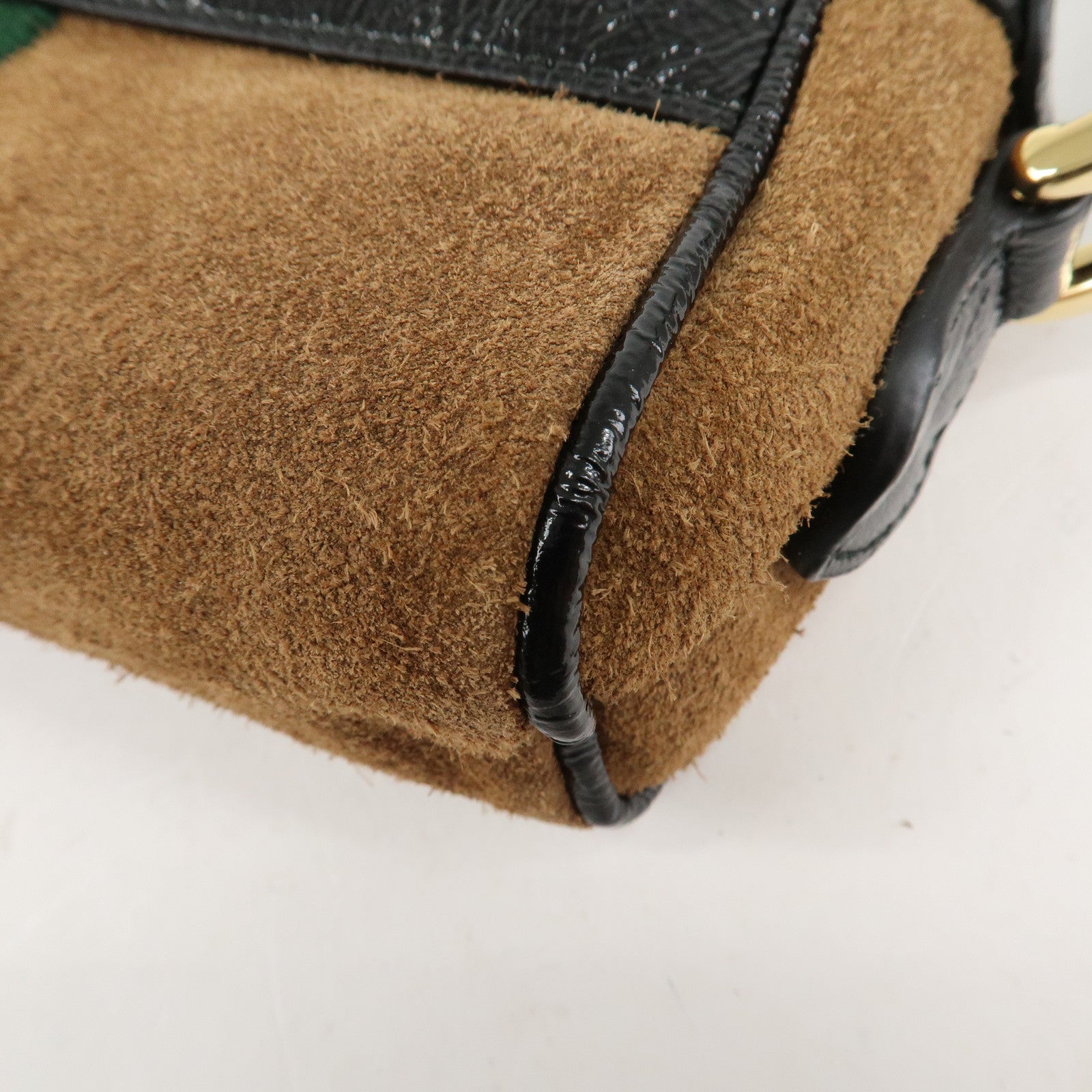 GUCCI Ophidia Sherry Suede Patent Leather Shoulder Bag 573321 Used