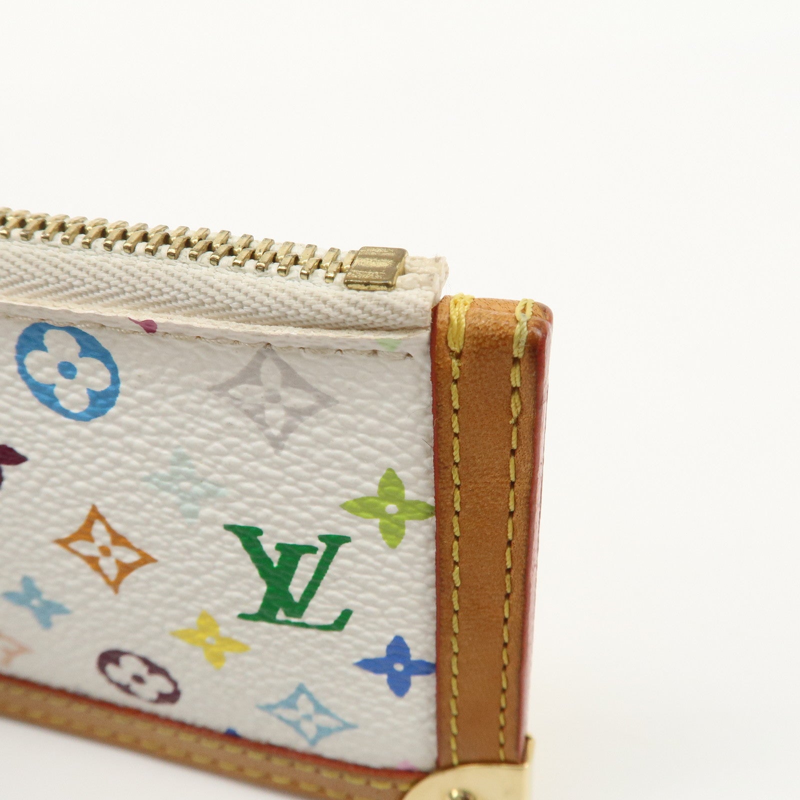 Louis Vuitton Monogram Multicolor Pochette Cles Blanc M92655 Used