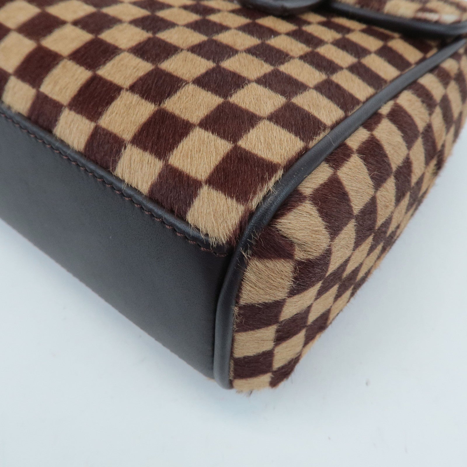 Louis Vuitton Damier Sauvage Lion Hand Bag Beige Brown M92131 Used