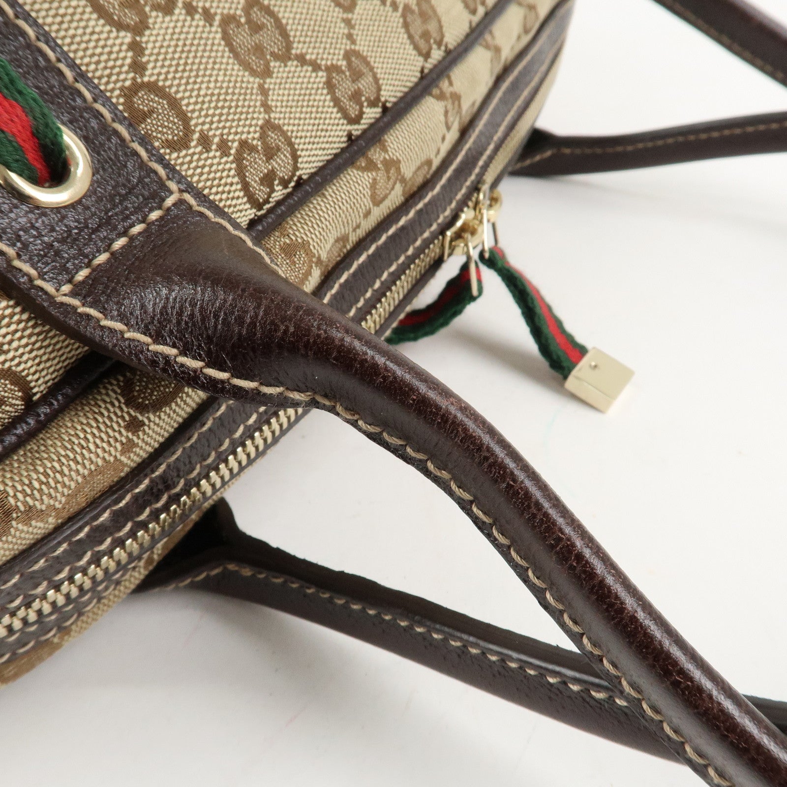GUCCI Princy Sherry GG Canvas Leather Shoulder Bag Hand Bag 161720 Used