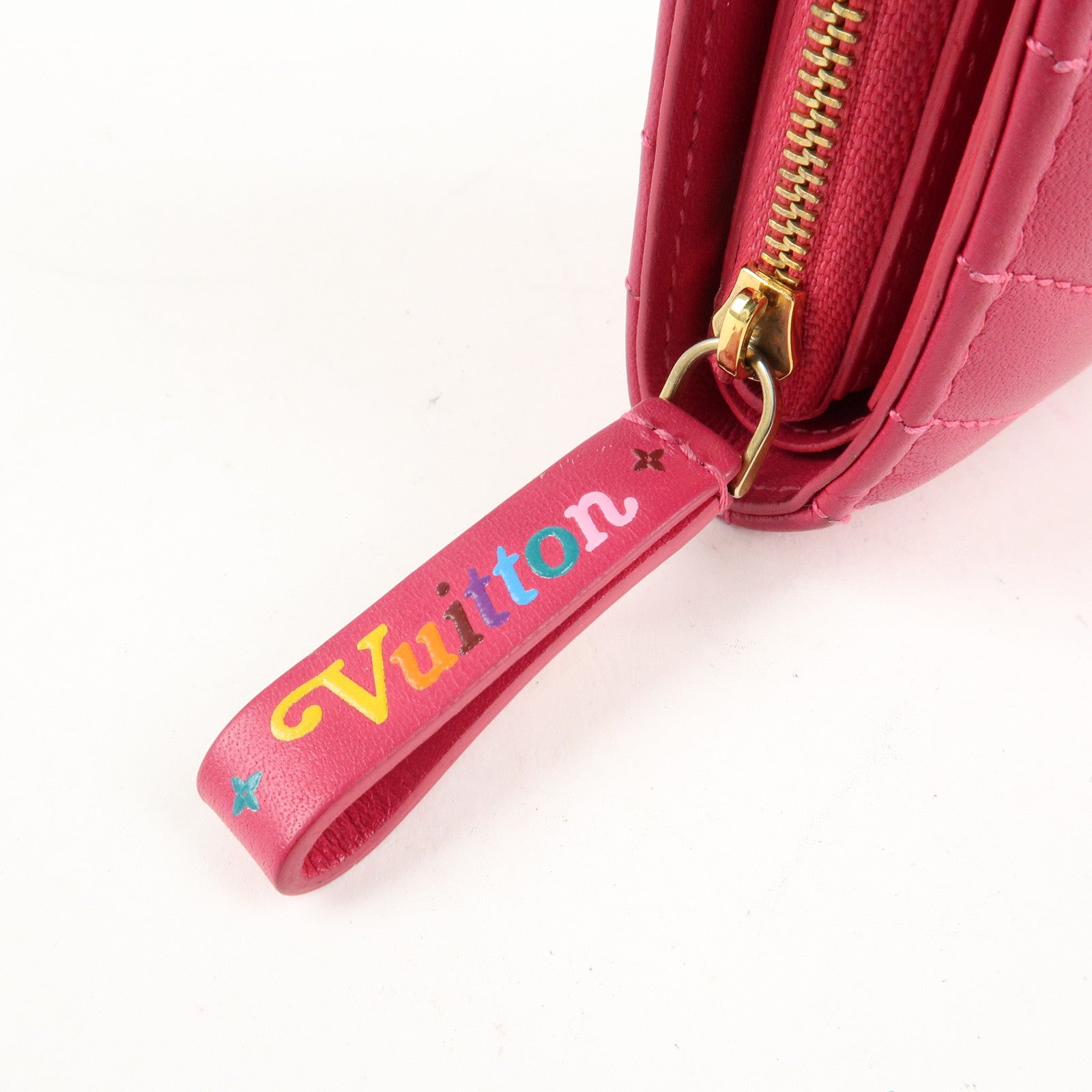 Louis Vuitton New Wave Leather Bi-Fold Compact Wallet Freesia Pink Used