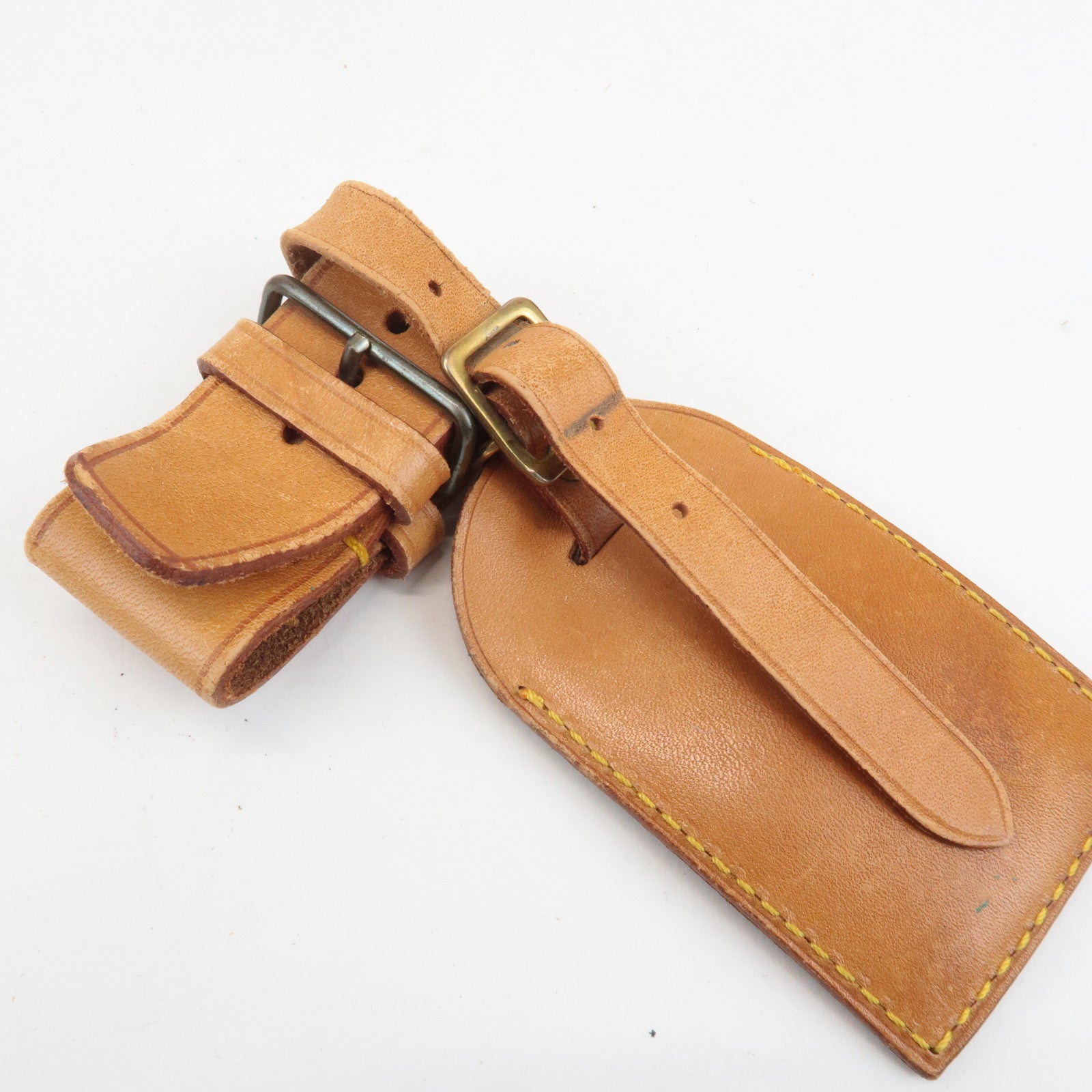 Louis Vuitton Set of 10 Leather Name Tag & Poignet Natural Used