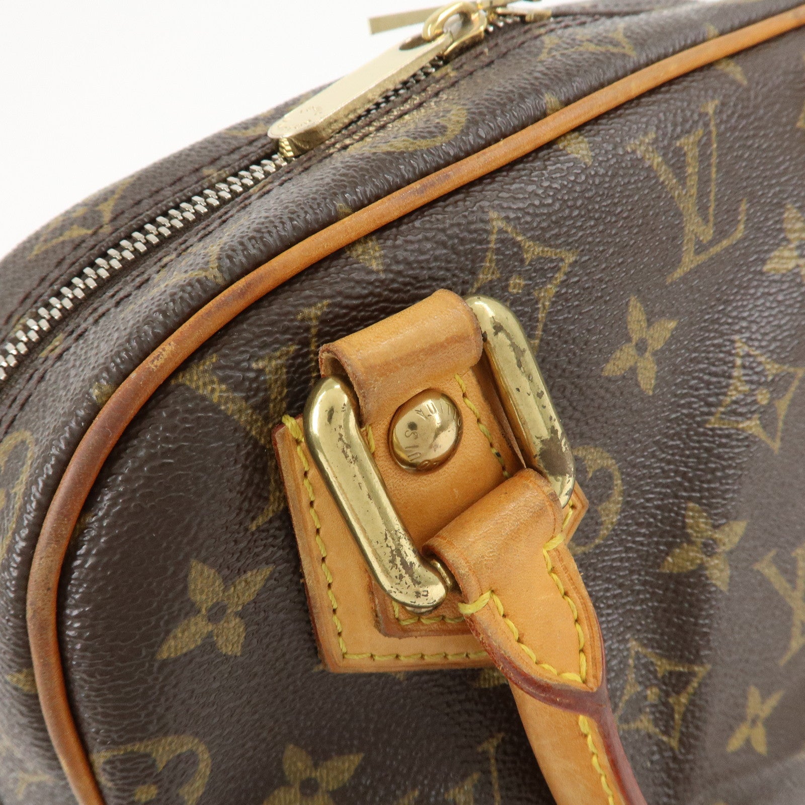 Louis Vuitton Monogram Manhattan PM Hand Bag Brown M40026 Used