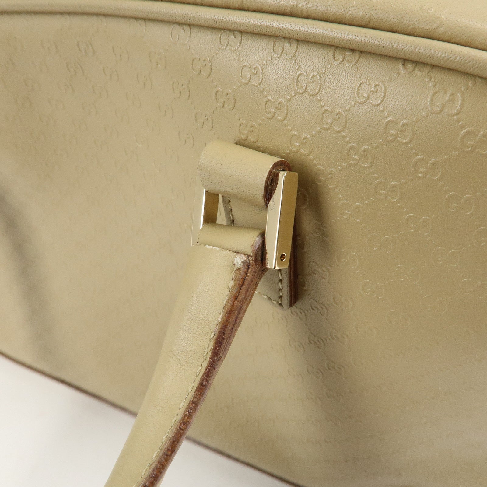GUCCI Micro Guccissima Leather Hand Bag Beige 000.0852.2123 Used