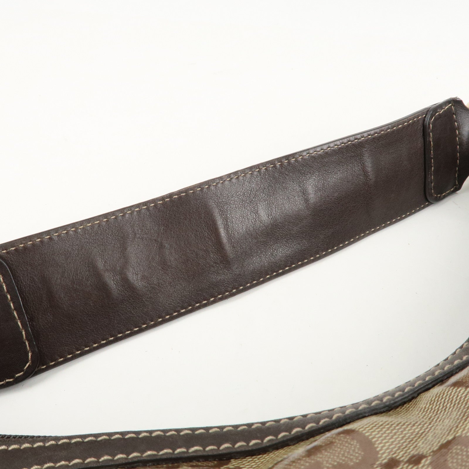 GUCCI GG Crystal Leather Shoulder Bag Hand Bag Brown 257297 Used