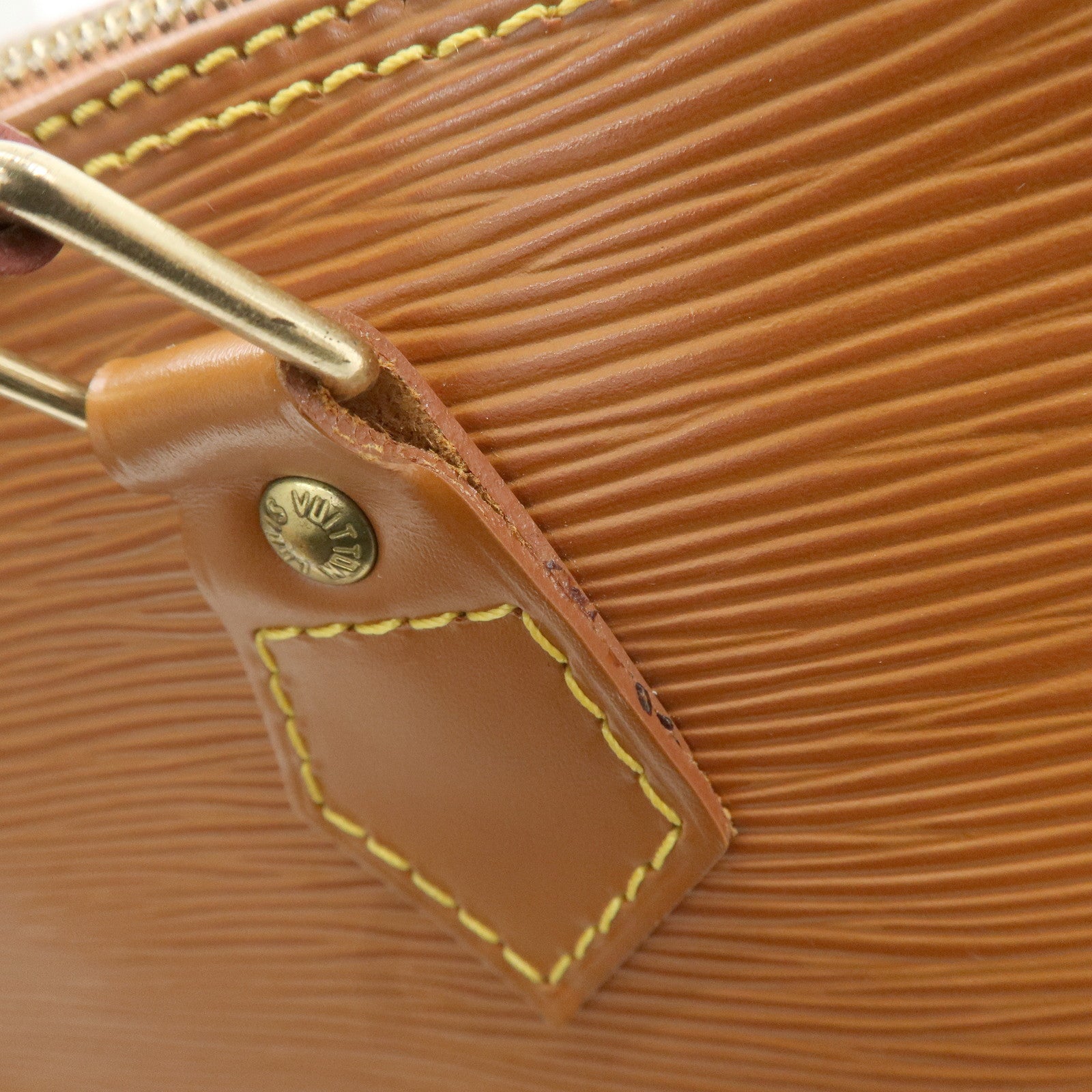 Louis Vuitton Epi Alma Leather Hand Bag Zipang Gold M52148 Used