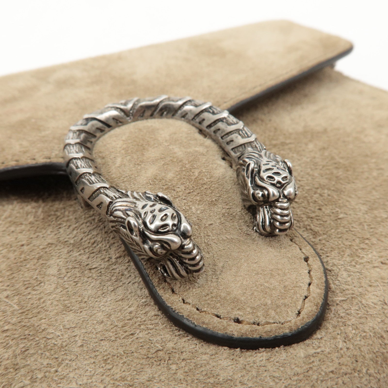 GUCCI Dionysus Suede Chain Shoulder Bag Beige Silver 401231 Used