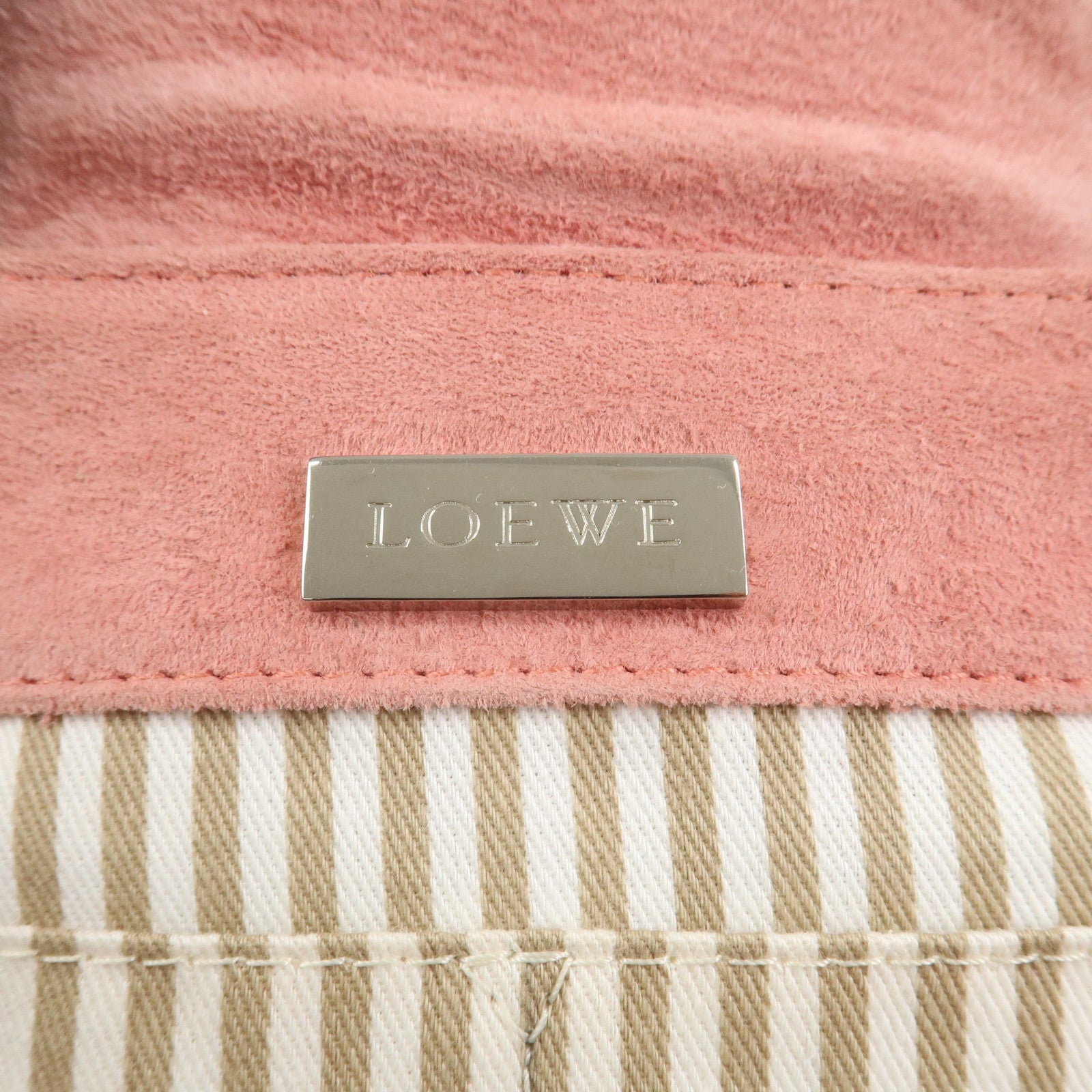 LOEWE Anagram Suede Shoulder Bag Hand Bag Pink