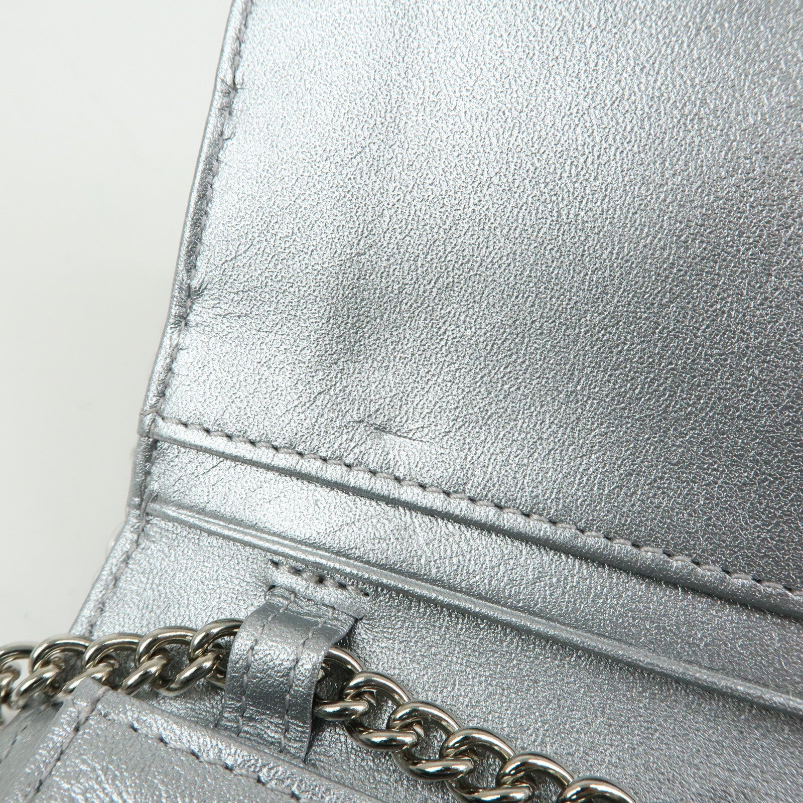 ANTEPRIMA PVC Wire Chain Pearl Hand Bag Long Wallet Silver