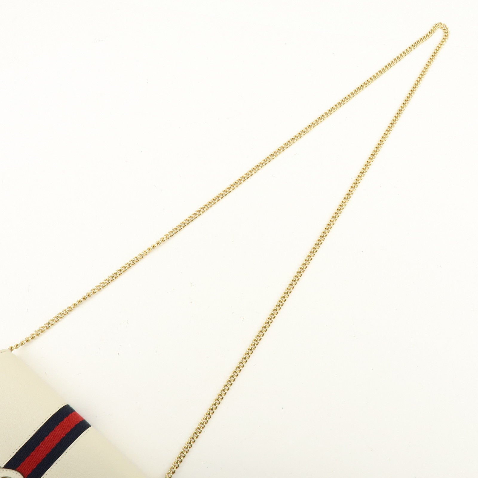 GUCCI Sherry GG Marmont Leather Chain Wallet Ivory 546592