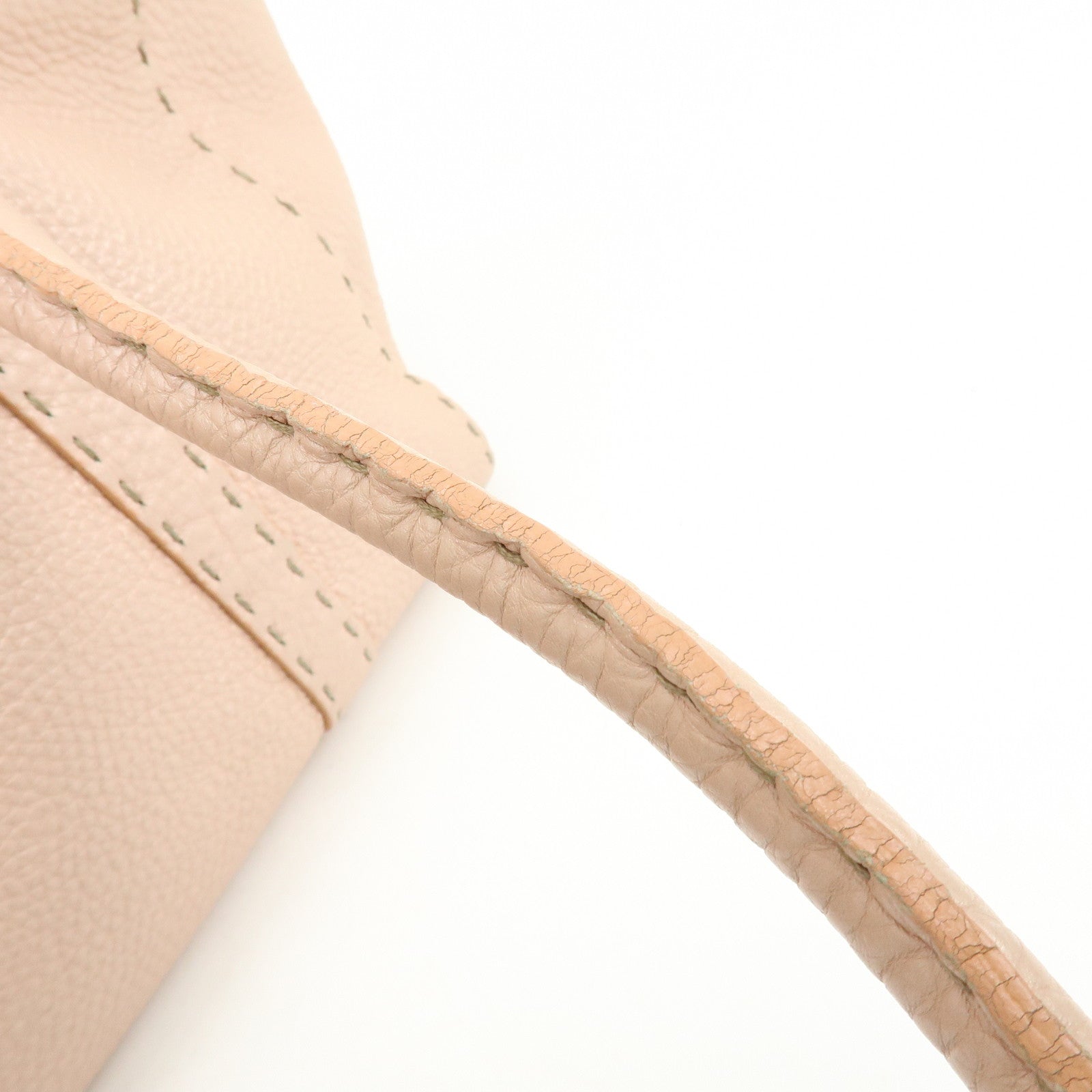 FENDI Selleria Leather Hand Bag Shoulder Bag Pink 8BR458