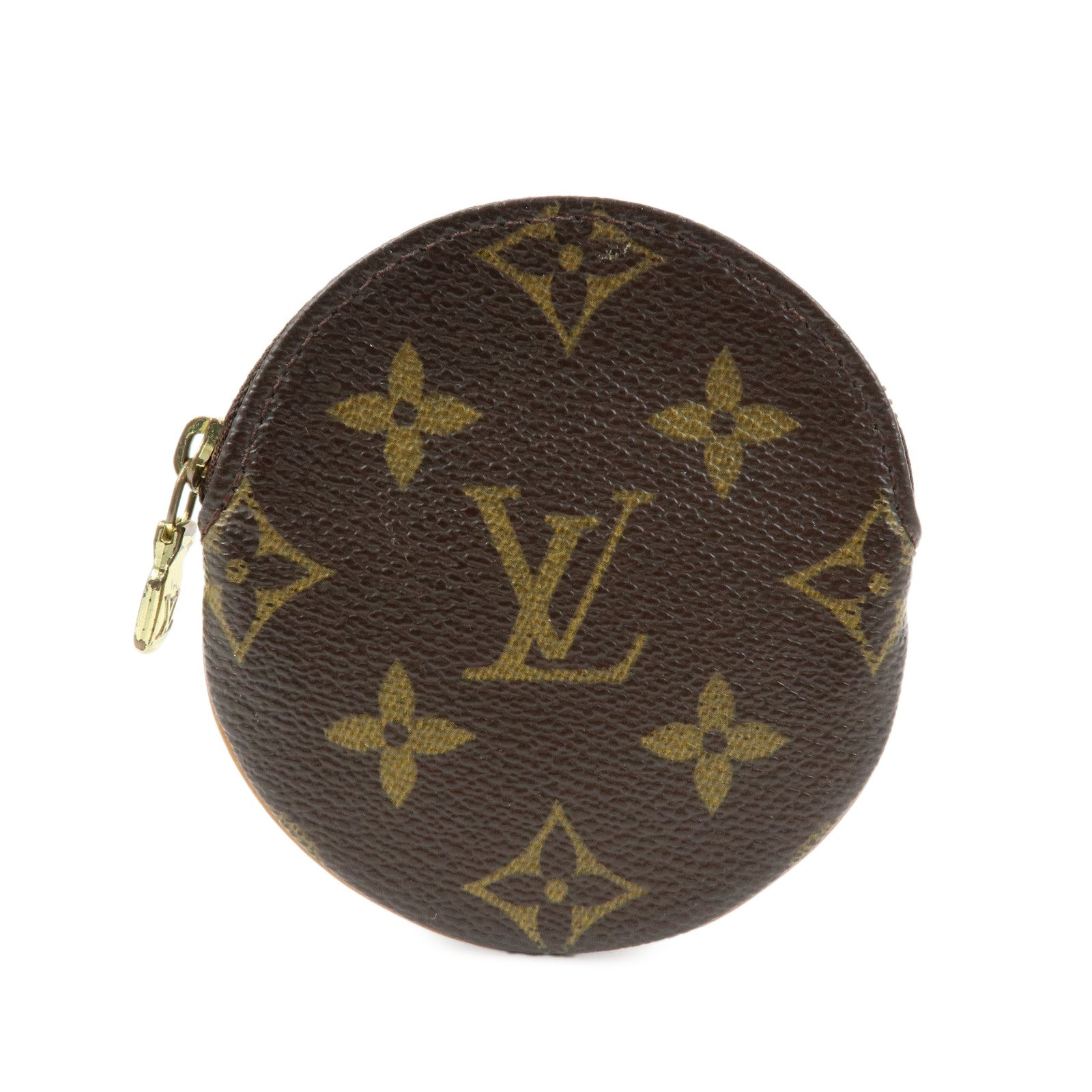Louis Vuitton Monogram Porte Monnaie Rond Coin Case Brown M61926