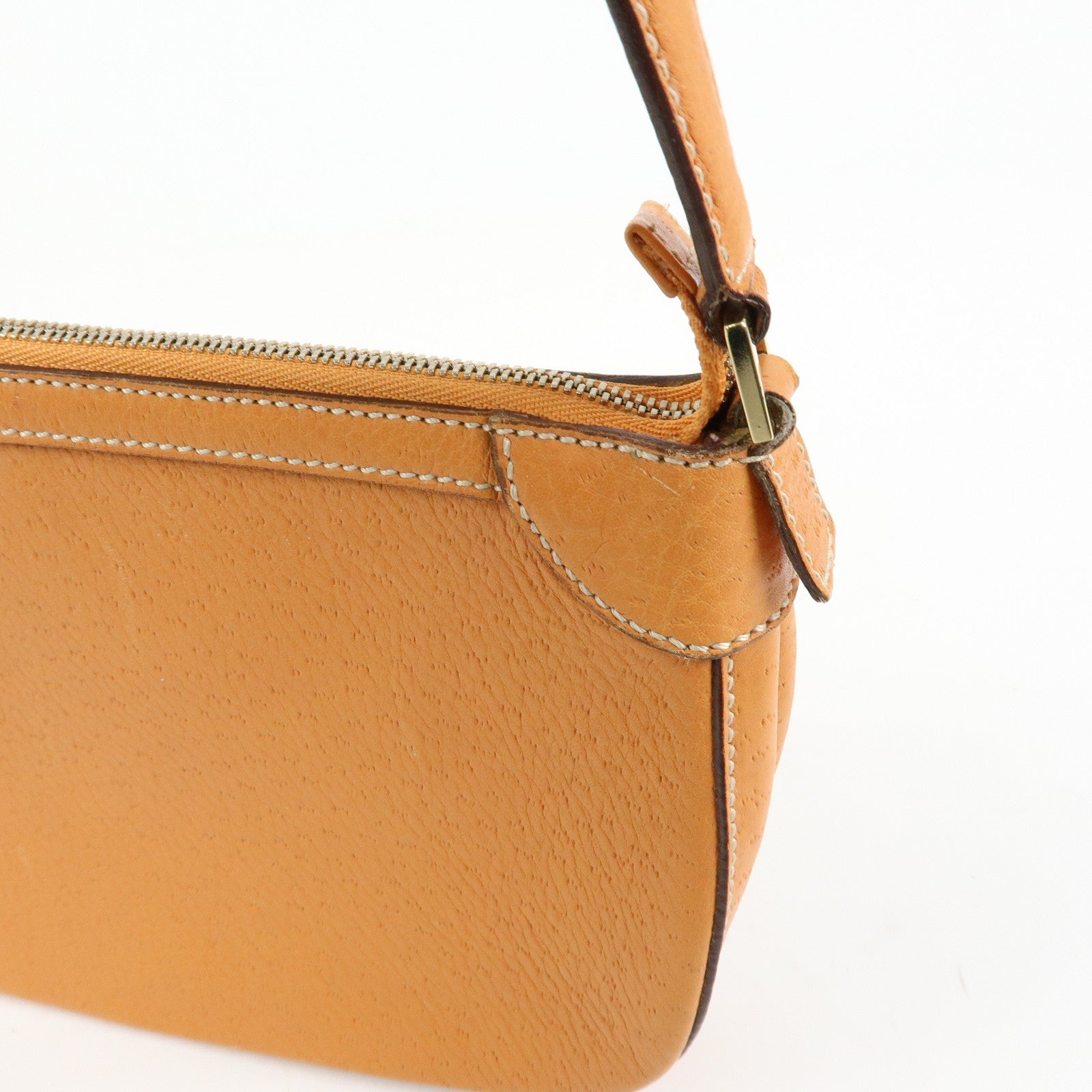 Ferragamo Gancini Leather Hand Bag Shoulder Bag Orange