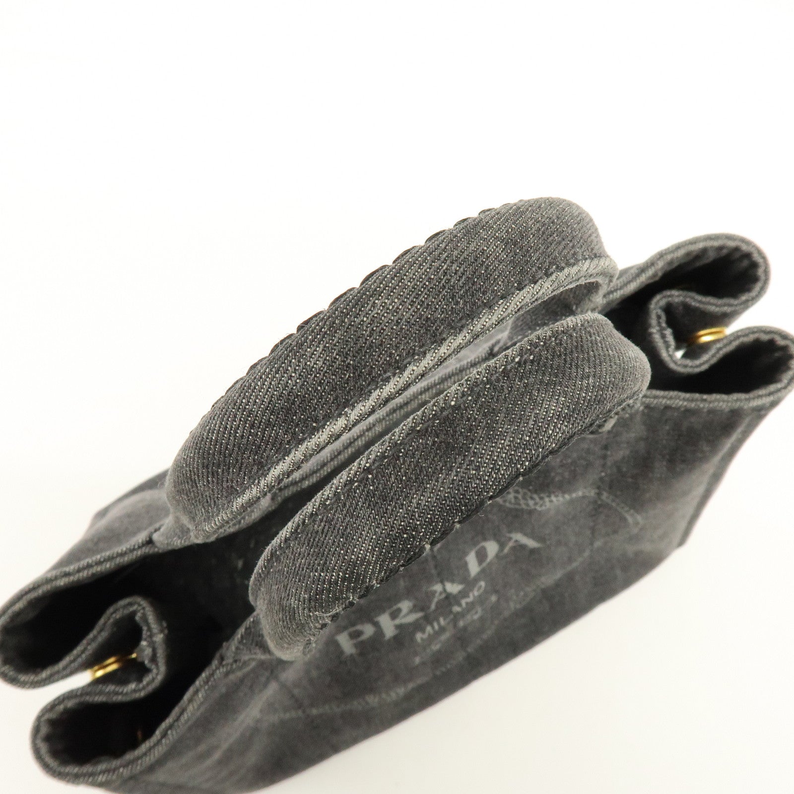 PRADA Canapa Canvas 2Way Bag Hand Bag Shoulder Bag Black