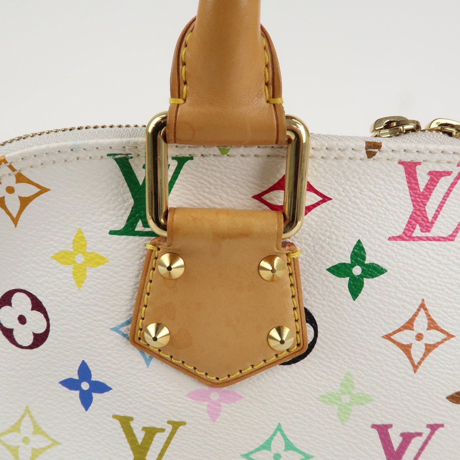Louis Vuitton Monogram Multicolor Alma Hand Bag Blanc M92647 Used